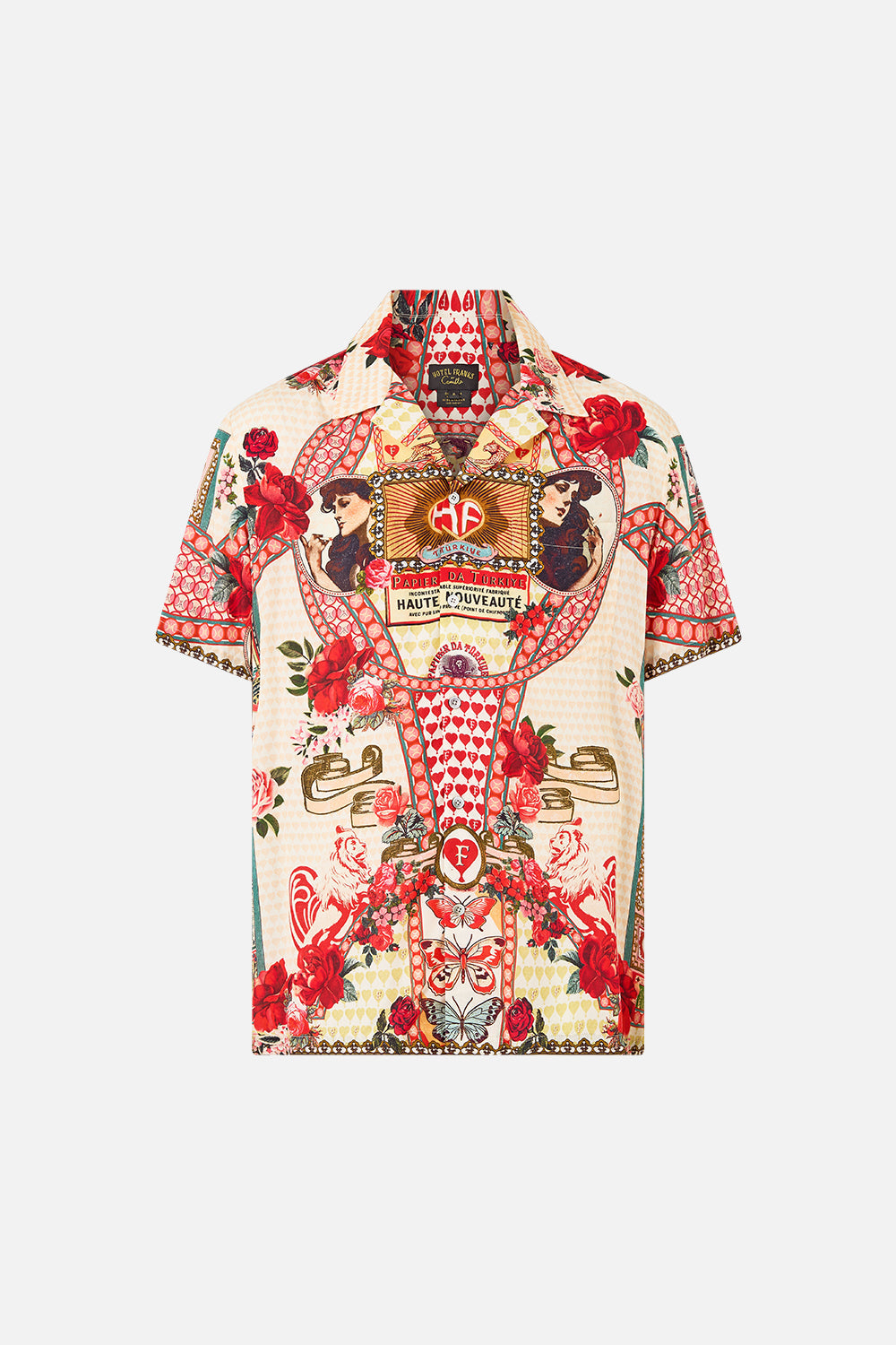 SHORT SLEEVE CAMP COLLARED SHIRT HIGH CLASS HOOKAH