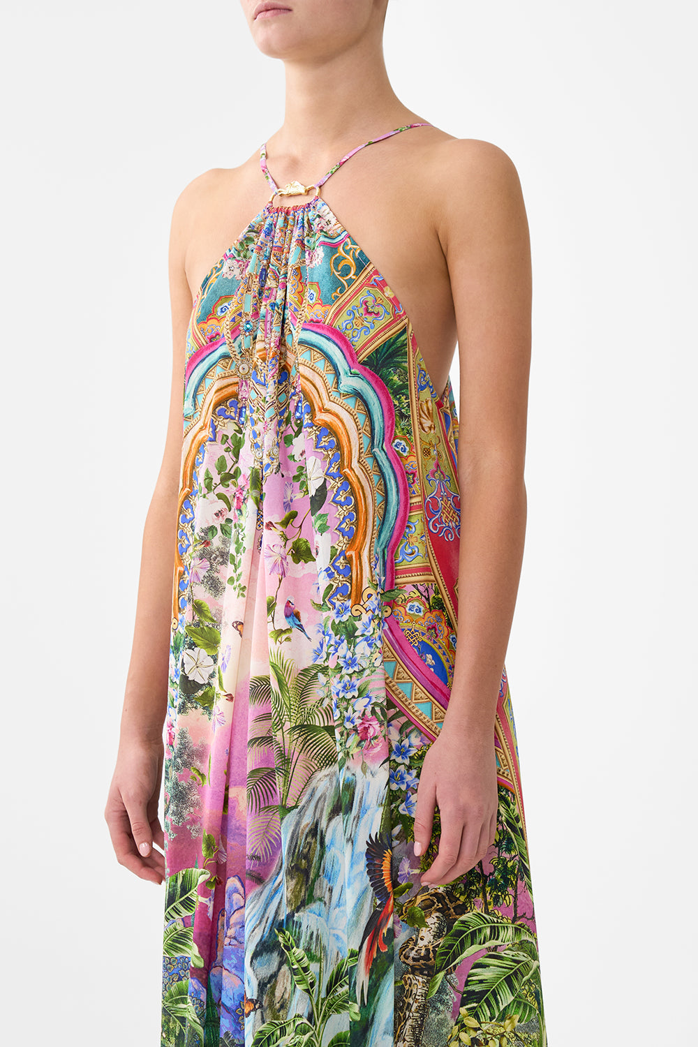 The CAMILLA TUCK FRONT PANT KAPADOKYA KITSCH in our  print.