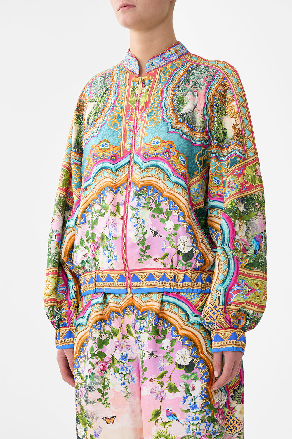 The CAMILLA LONG SLEEVE TIERED SHORT DRESS KAPADOKYA KITSCH in our  print.