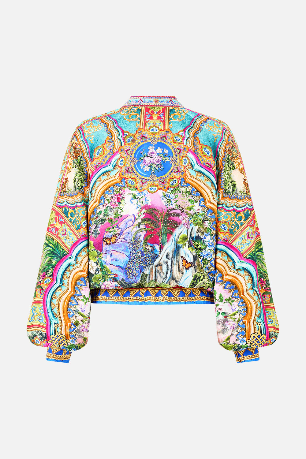 The CAMILLA LONG SLEEVE TIERED SHORT DRESS KAPADOKYA KITSCH in our  print.