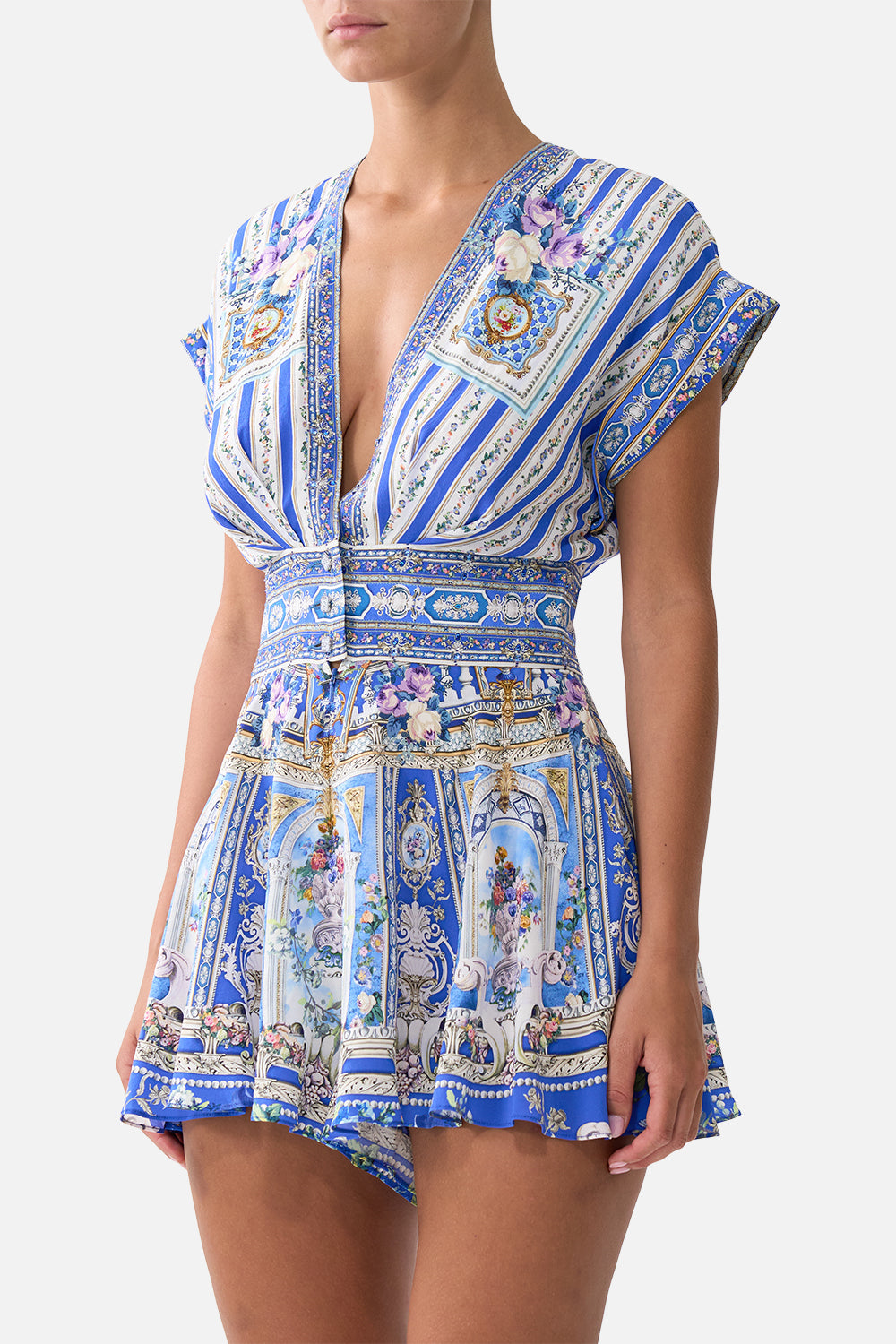 BUTTON WAIST PLAYSUIT OTTOMAN OPULENCE