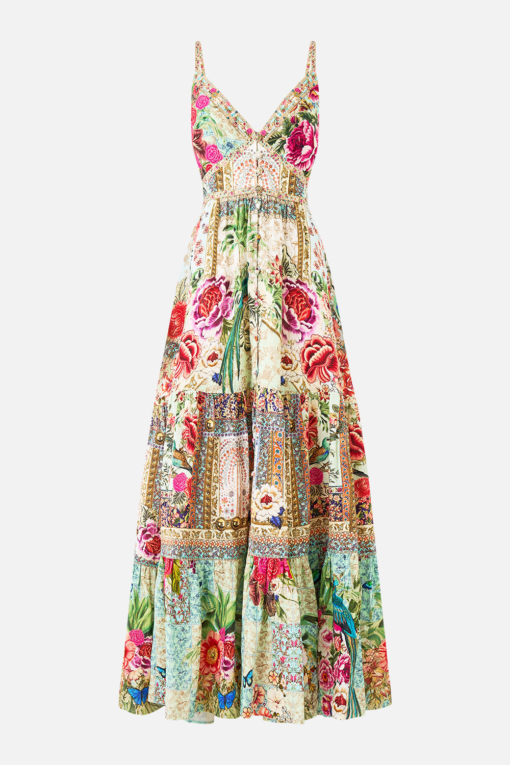 The CAMILLA SHIRT DRESS WITH BACK BUTTON DETAIL THE HUM OF THE ALHAMBRA in our  print.