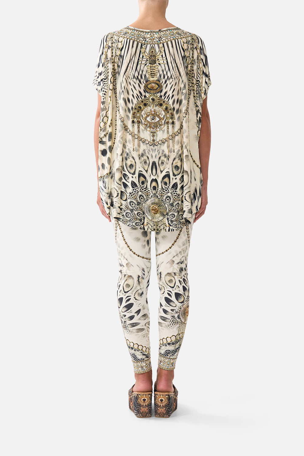 The CAMILLA BLOUSON SLEEVE LAYER MIDSUMMER MOSAICS in our  print.