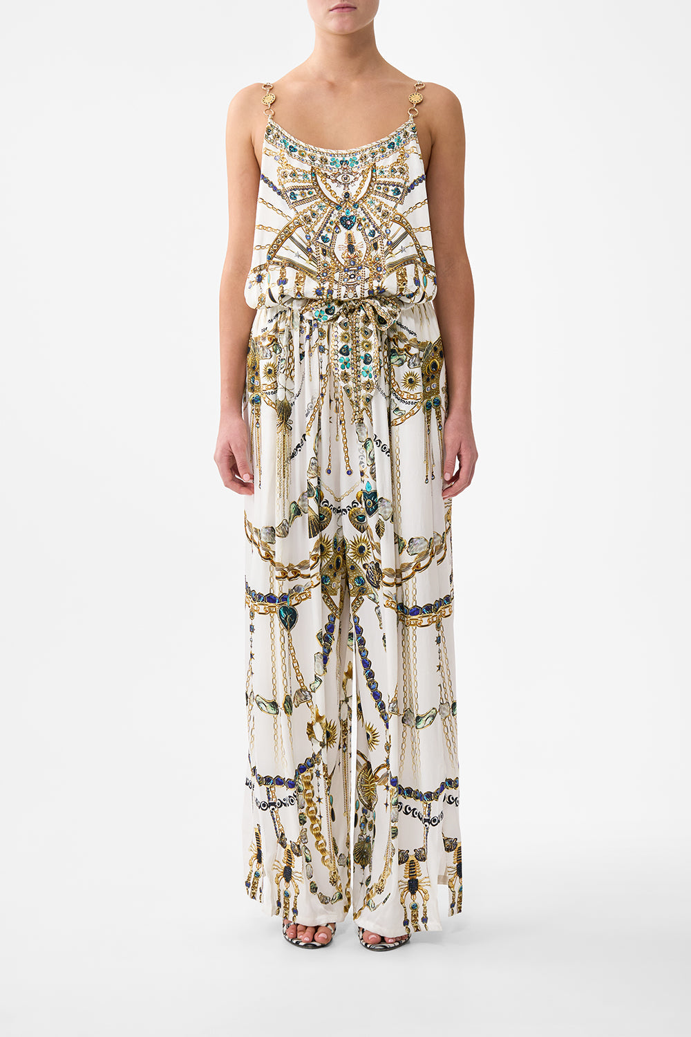 The CAMILLA STRAPPY DRESS WITH TWIST FRONT FLAMENCO FOLKLORE in our  print.