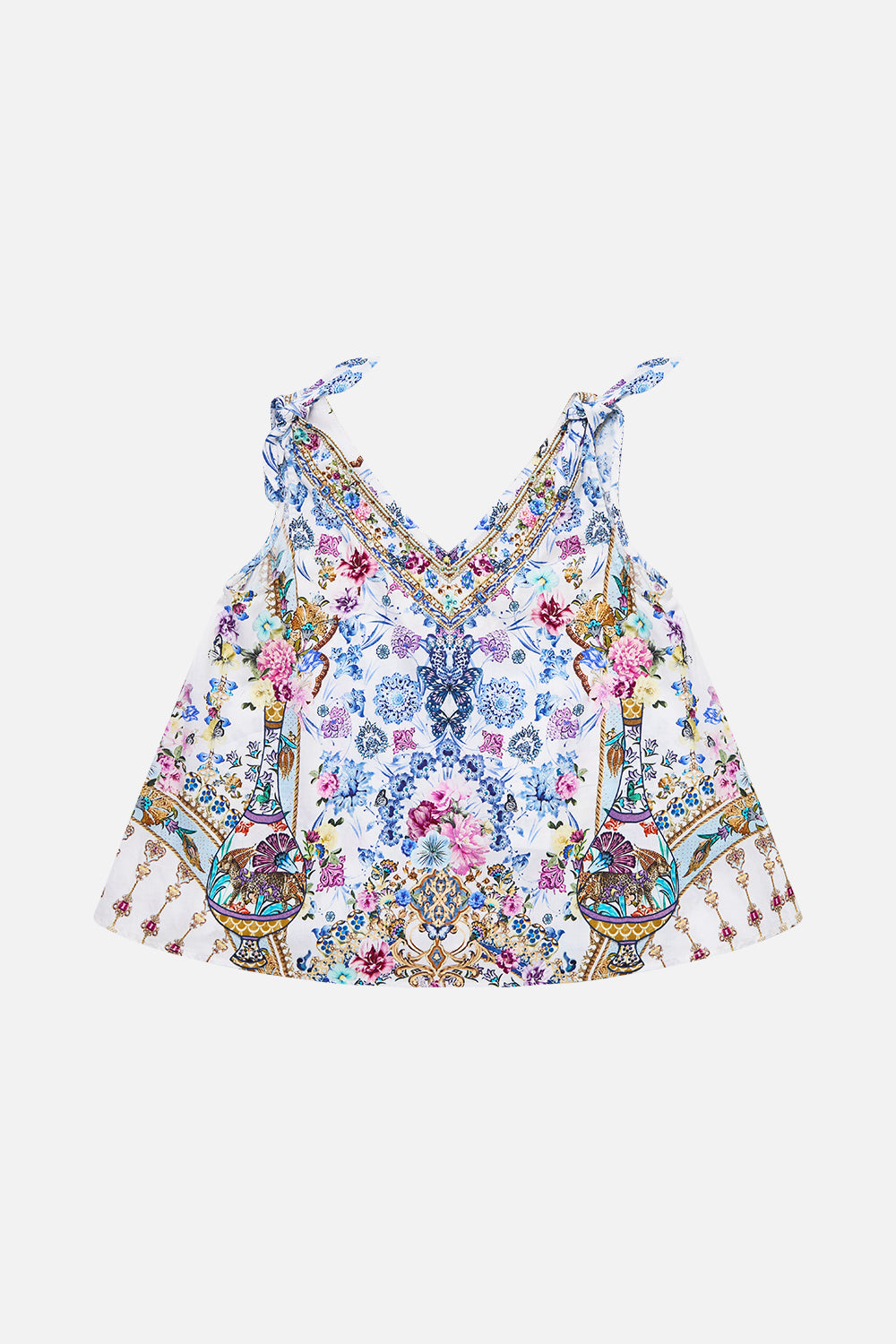 The CAMILLA UNDERWIRE SQUARE NECK ONE PIECE WITH SCOOP BACK TOTEMS AND TREASURES in our  print.