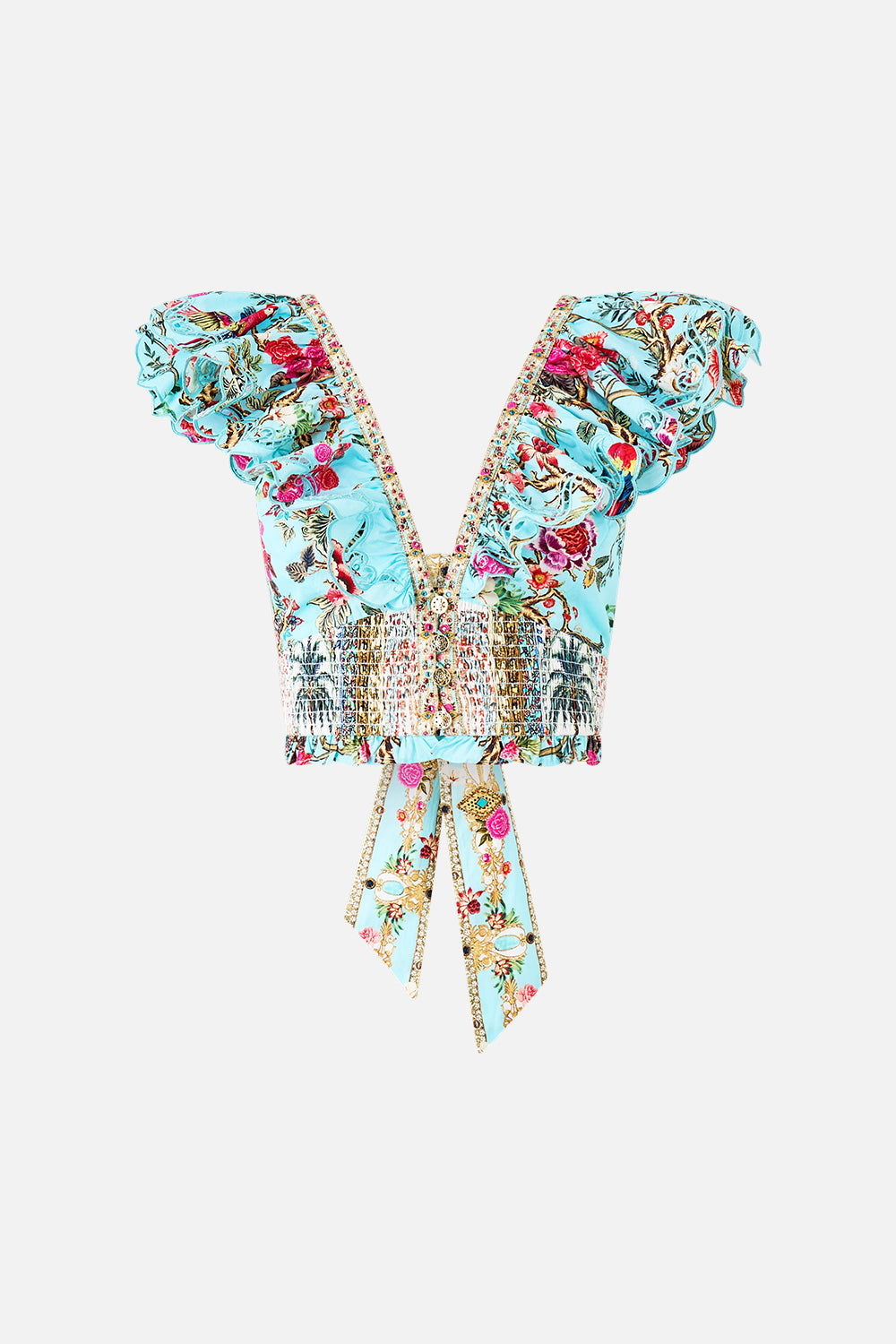 The CAMILLA MACRAME SHAWL DAUGHTERS OF DUENDE in our  print.