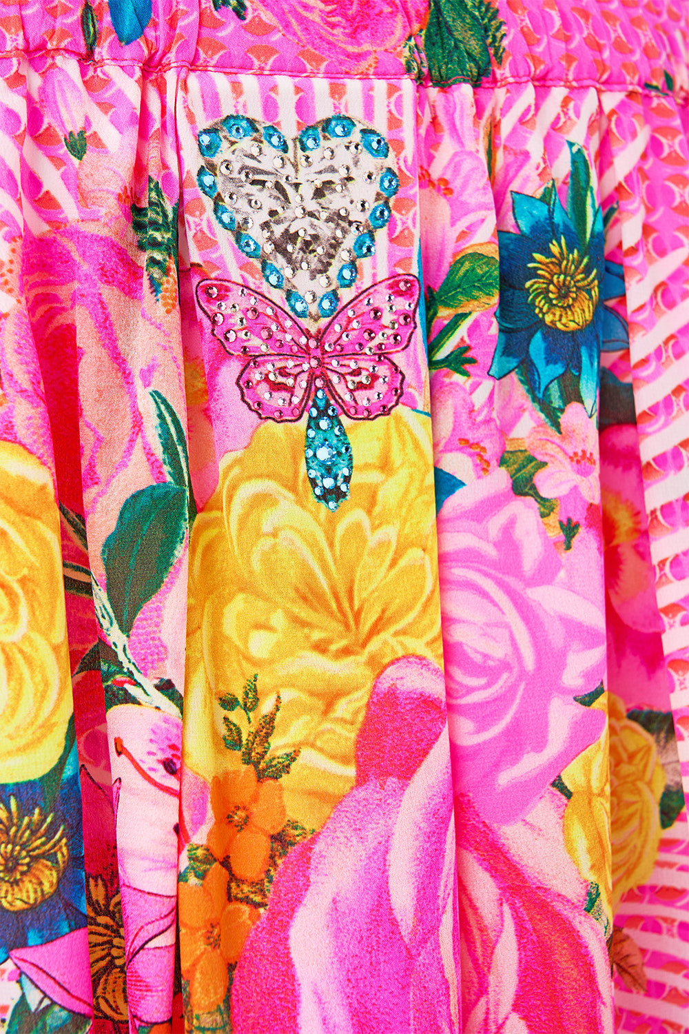 The CAMILLA MESH TURTLE NECK AMULETS AND ALCHEMY in our  print.