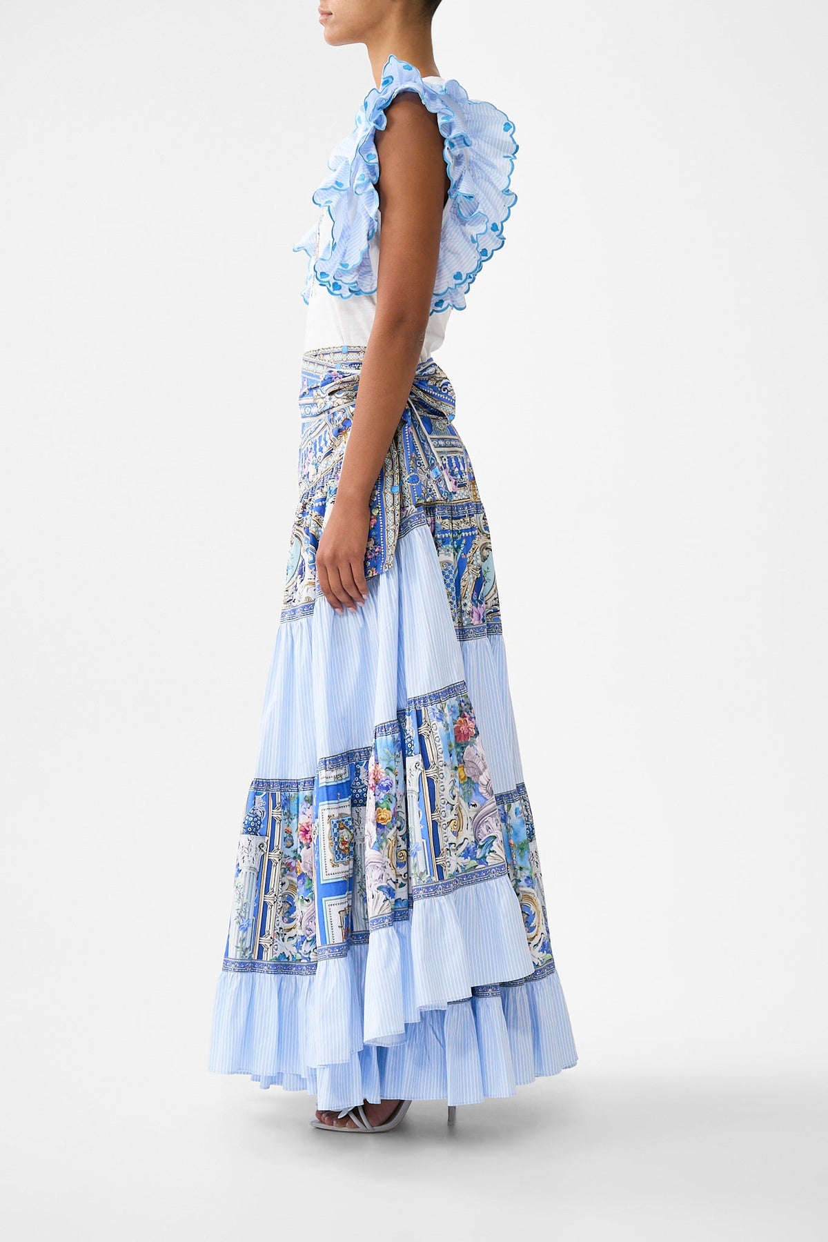 DOUBLE FRILL SLEEVE TEE OTTOMAN OPULENCE