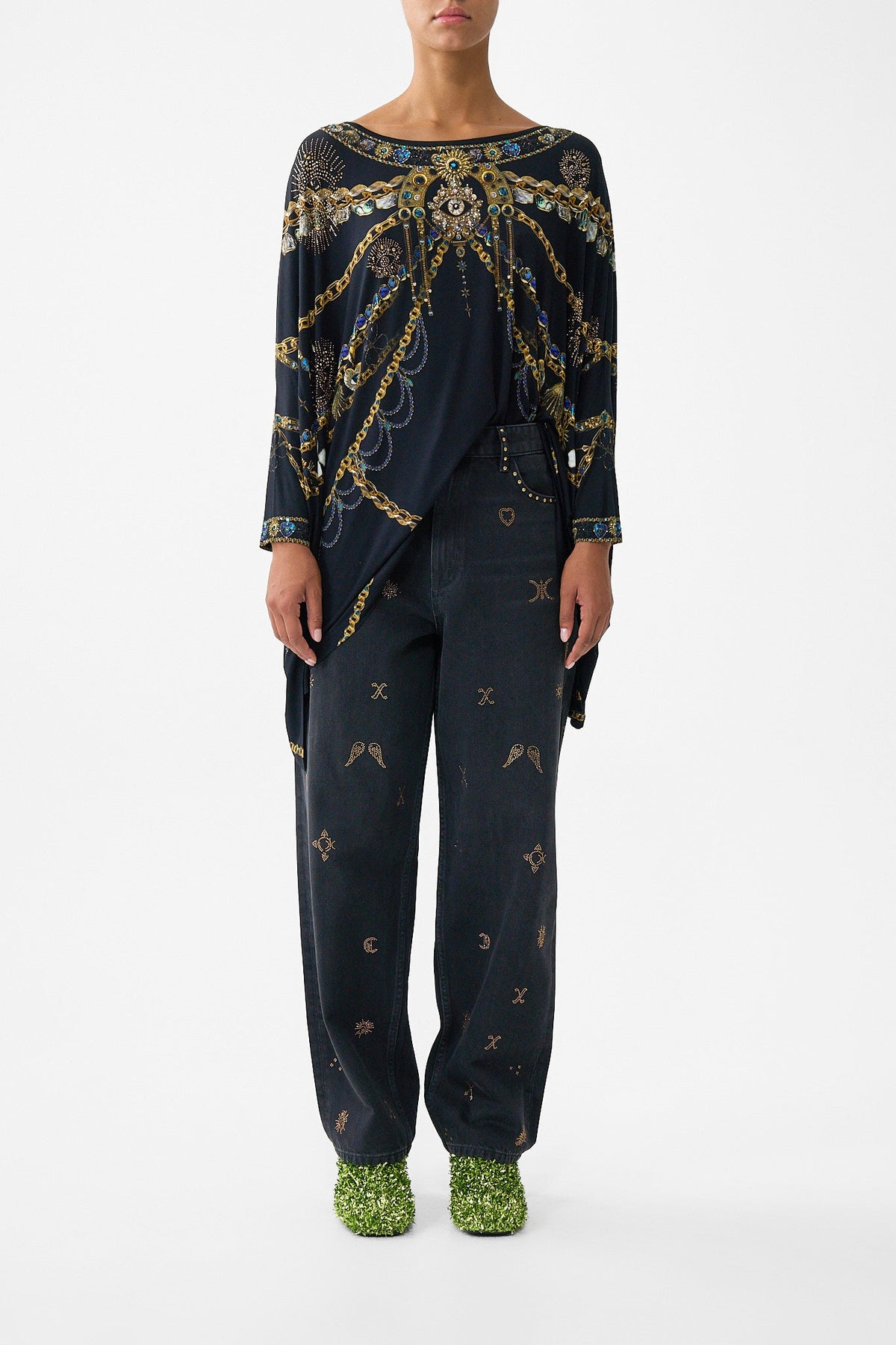 SCOOP NECK SLOUCH TEE AMULETS AND ALCHEMY