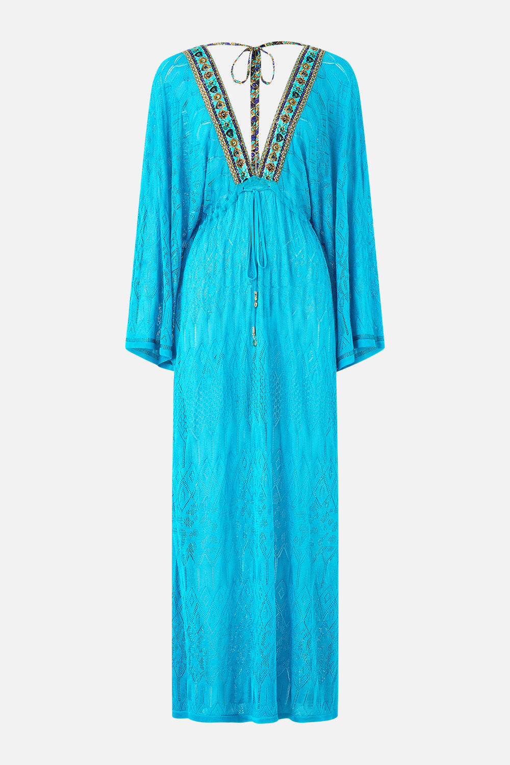 The CAMILLA V NECK ONE PIECE WITH LACE UP TIE BACK THE POTTERY PARLOUR in our  print.