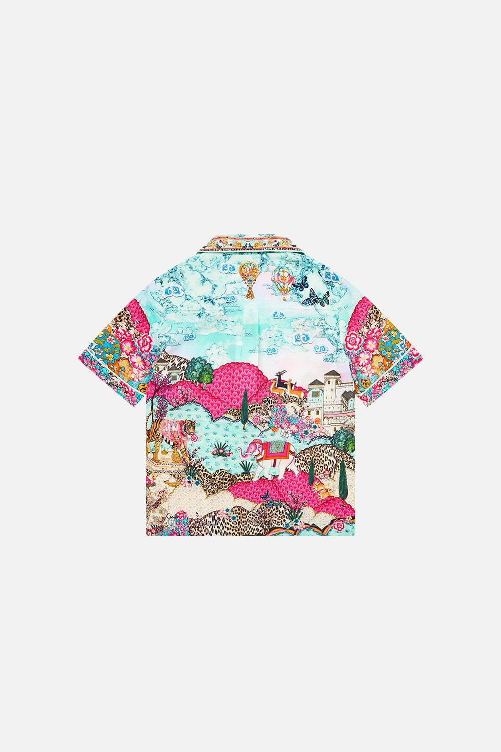The CAMILLA TWO TIERED GATHERED RUFFLE DRESS PALATIAL PASTELS in our  print.