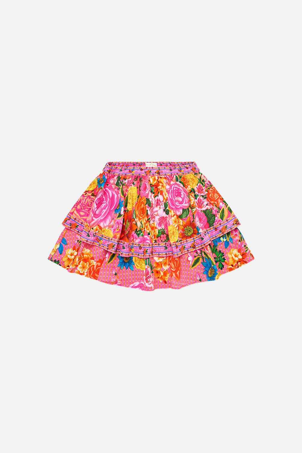 KIDS LAYERED MINI SKIRT WITH ELASTIC BACK ILLUSTRATION NATION
