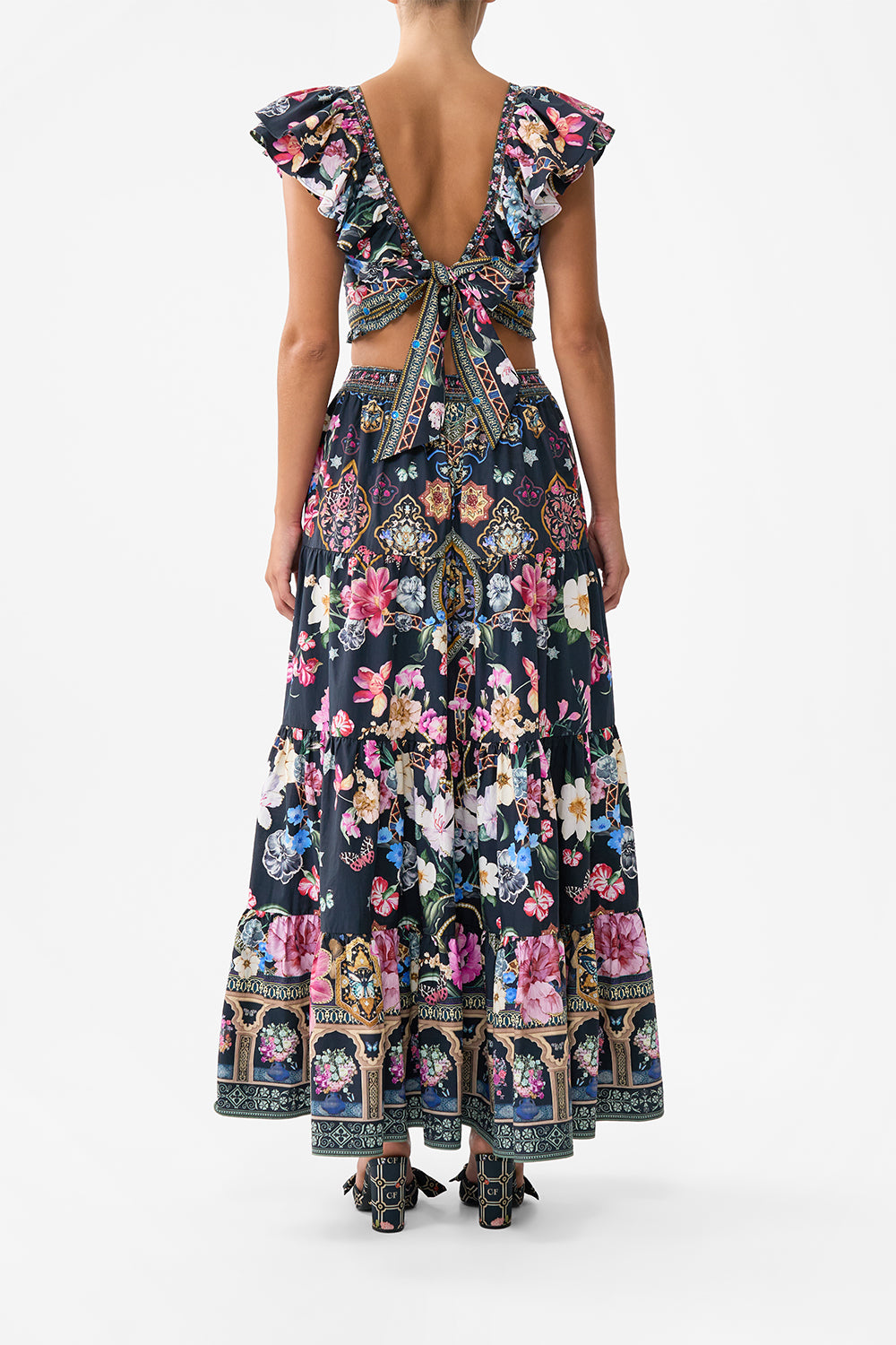 The CAMILLA STRAIGHT LEG PANT TILES DARLS in our TILES DARLS print.