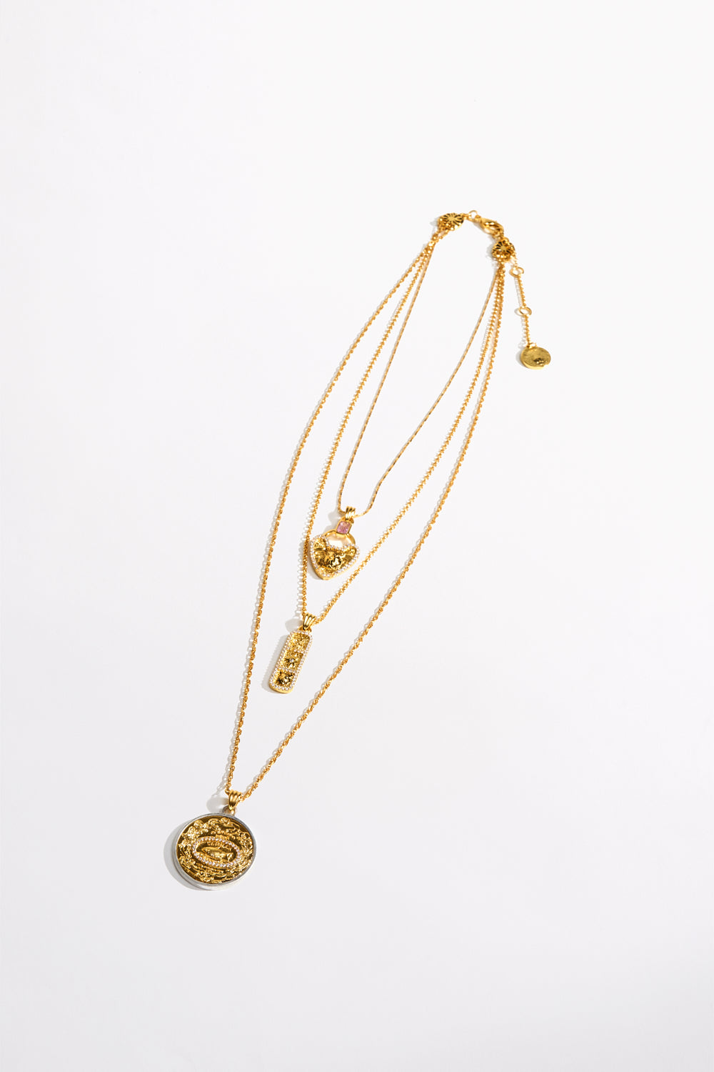 LOCKETS LOADED MULTI CHAIN NECKLACE GOLD