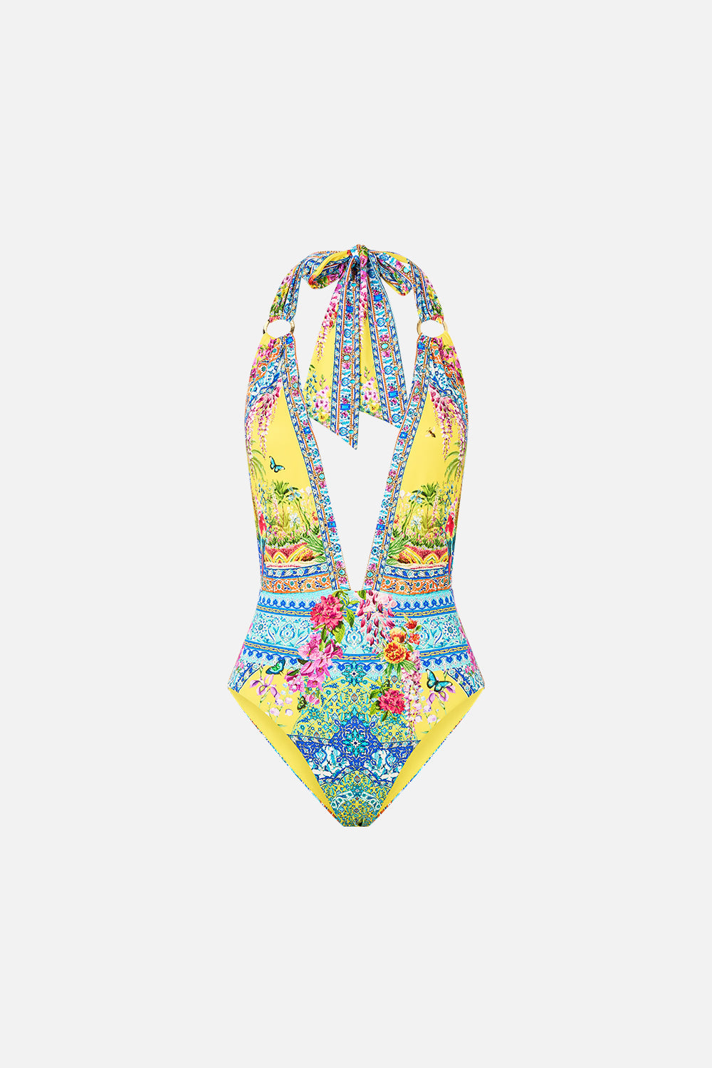 The CAMILLA BIAS CUT DRAWSTRING PANT LADY LIONHEART in our  print.