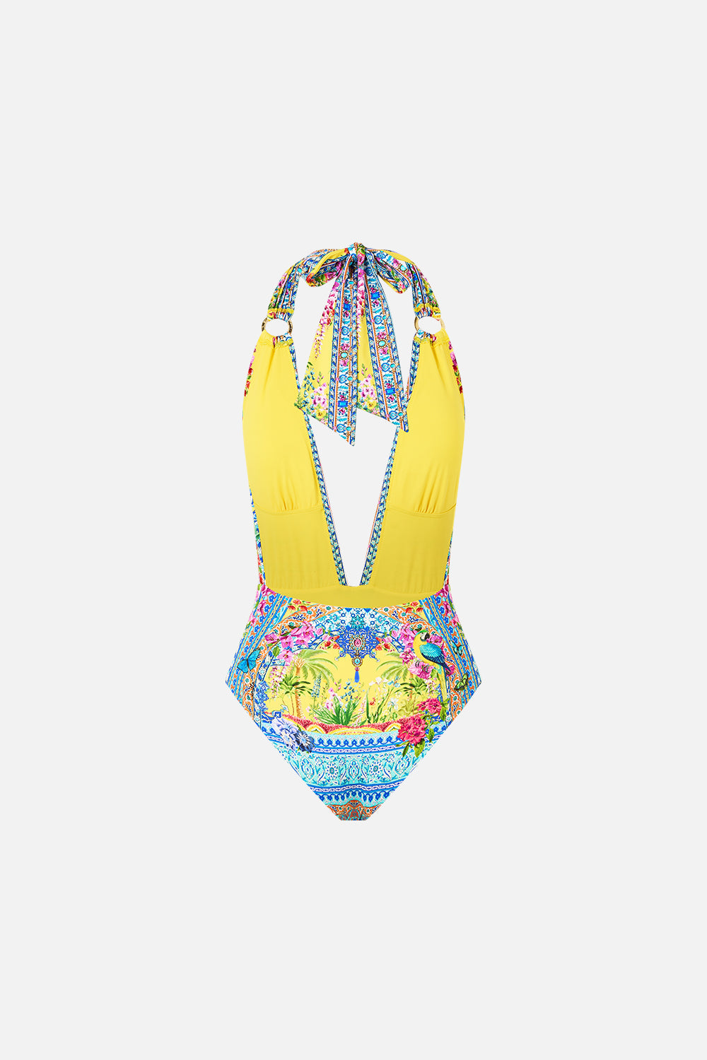 The CAMILLA BIAS CUT DRAWSTRING PANT LADY LIONHEART in our  print.
