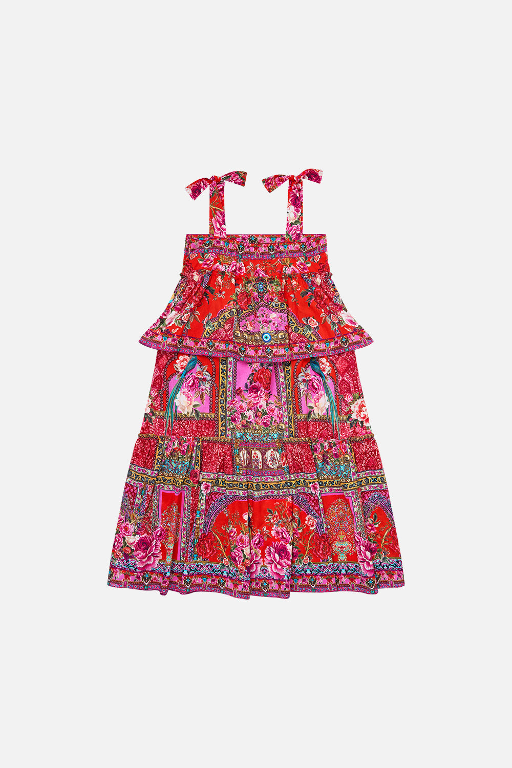 KIDS TIERED MAXI DRESS WITH BOW STRAPS HEIRLOOM EMPIRE