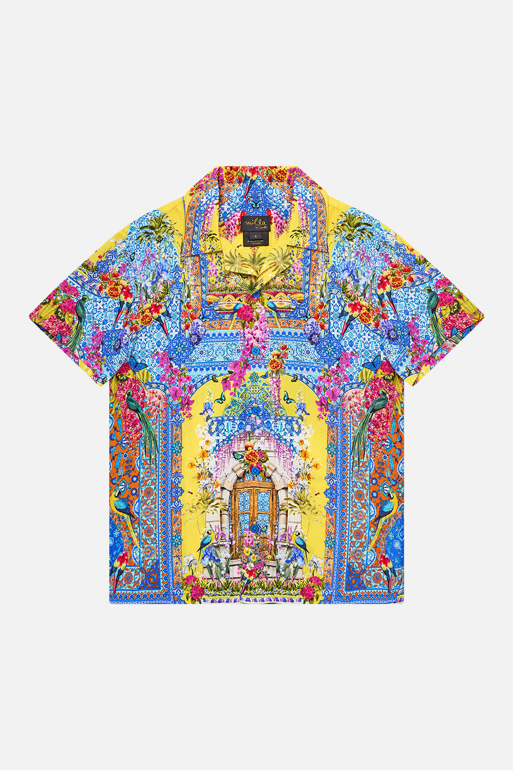 The CAMILLA CROPPED WRAP SHIRT MY HOMESPUN HEART in our  print.