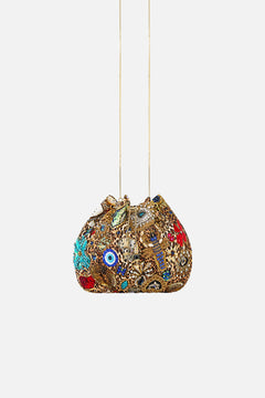 DRAWSTRING POUCH BAG WITH CHAIN STRAP NAZAR NIRVANA