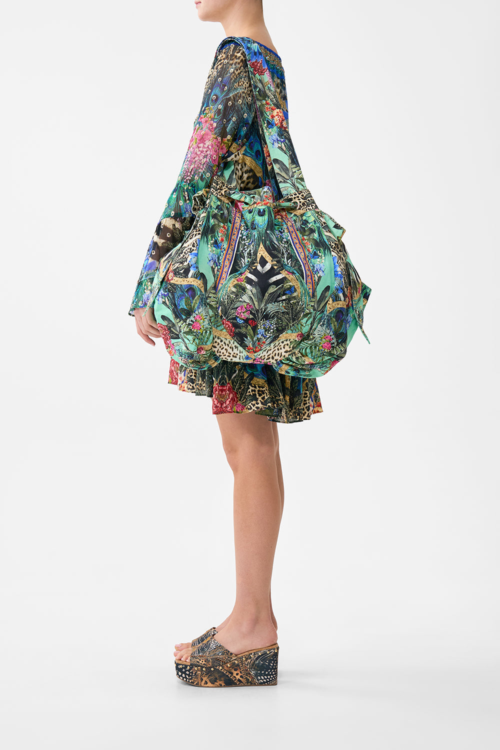 The CAMILLA BUTTON FRONT LOUNGE PANT SEVILLIAN STYLE in our  print.