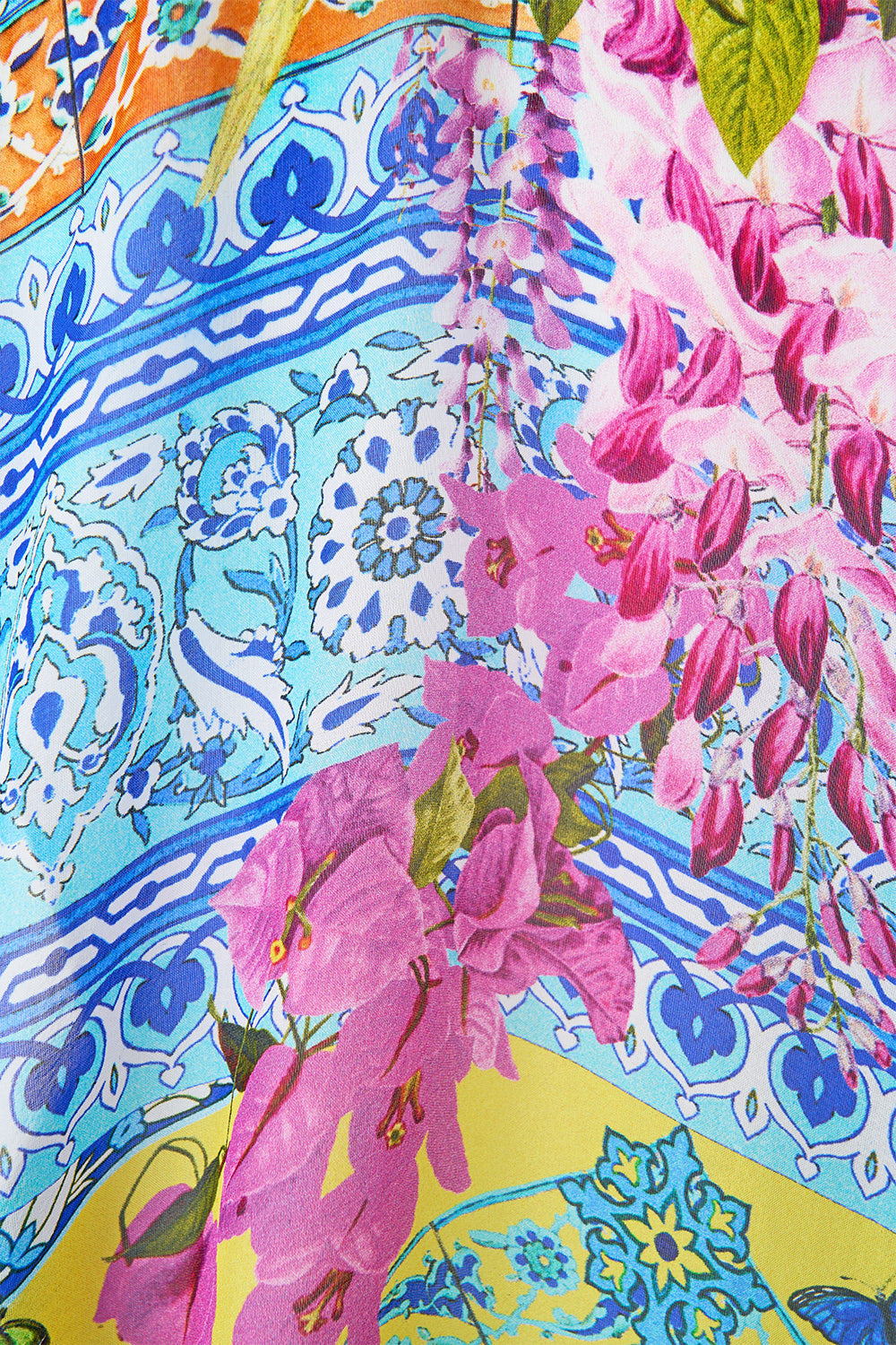 The CAMILLA KIDS TIERED MAXI DRESS WITH FRILL NECK CASA DE FIERAS in our CASA DE FIERAS print.
