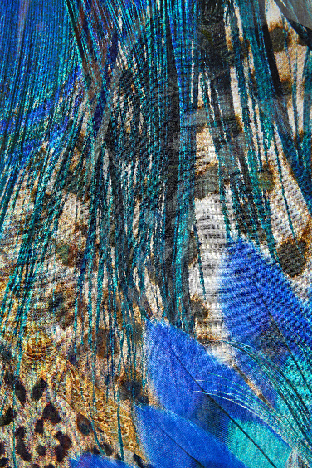 The CAMILLA JERSEY SCOOP NECK TANK TOP - WHITE/BLUE OTTOMAN OPULENCE in our  print.