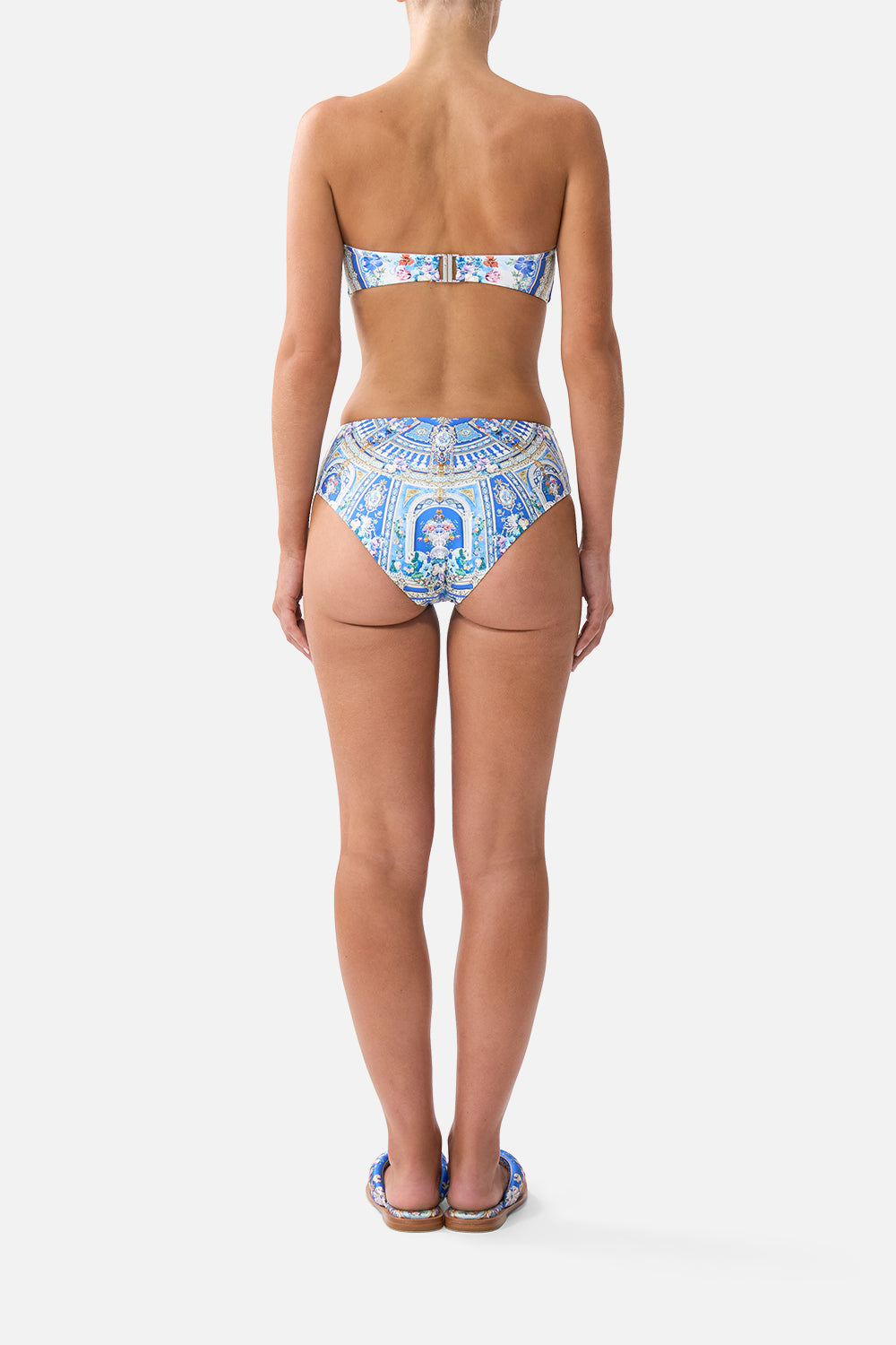 The CAMILLA SHIRRED WAIST PANT JUNGLE FLIGHT in our  print.