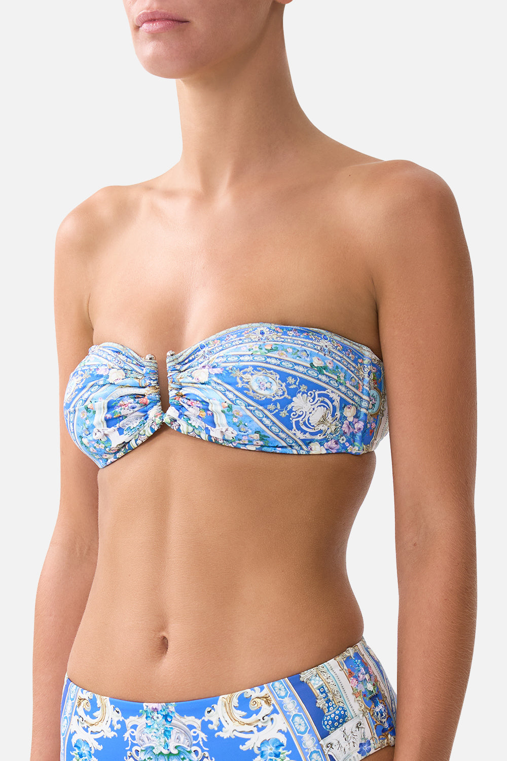 The CAMILLA SHIRRED WAIST PANT JUNGLE FLIGHT in our  print.
