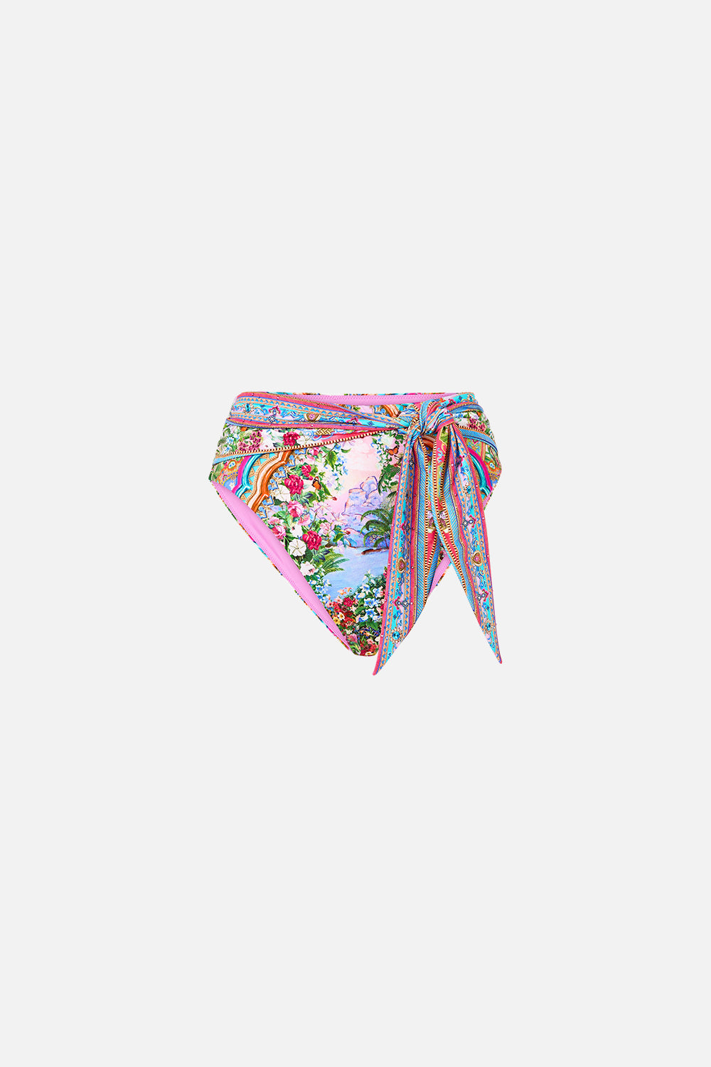 HIGH WAIST BIKINI BOTTOM WITH WAIST TIE TURKISH DELIGHT