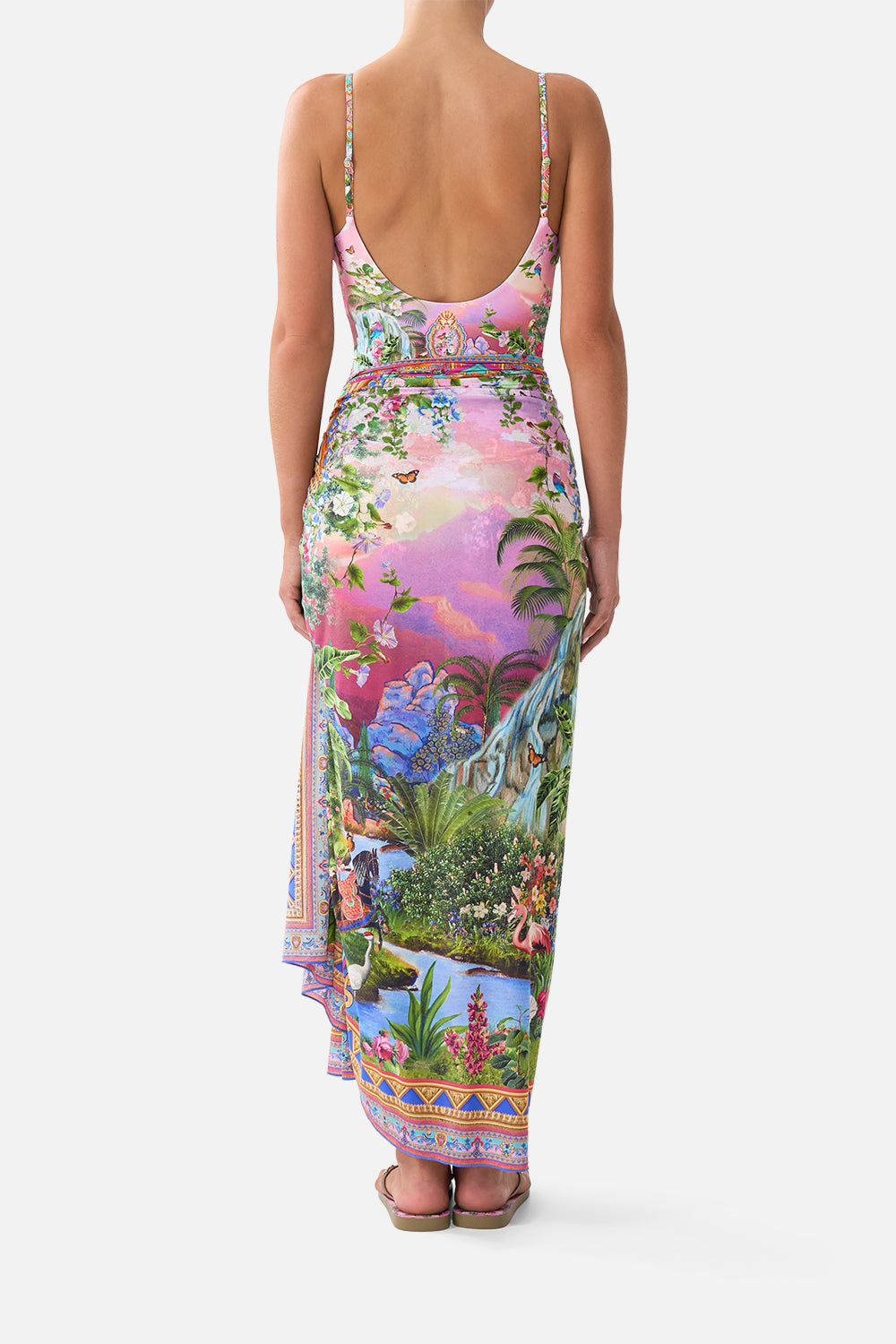 The CAMILLA TUCK FRONT JERSEY DRESS TOTEMS AND TREASURES in our  print.