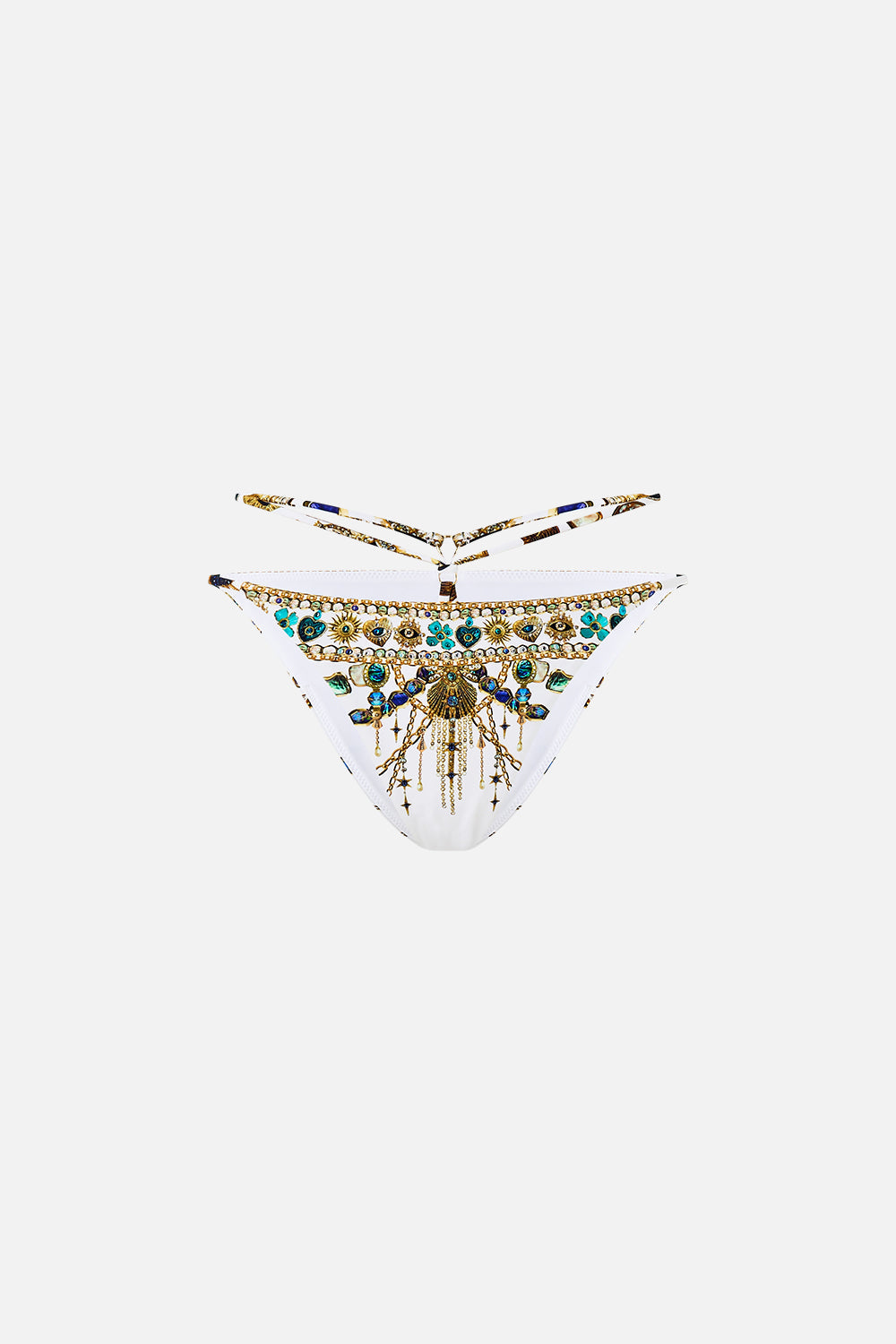 MULTI STRAP BIKINI BOTTOM WITH RING TRIMS CHAIN GANG