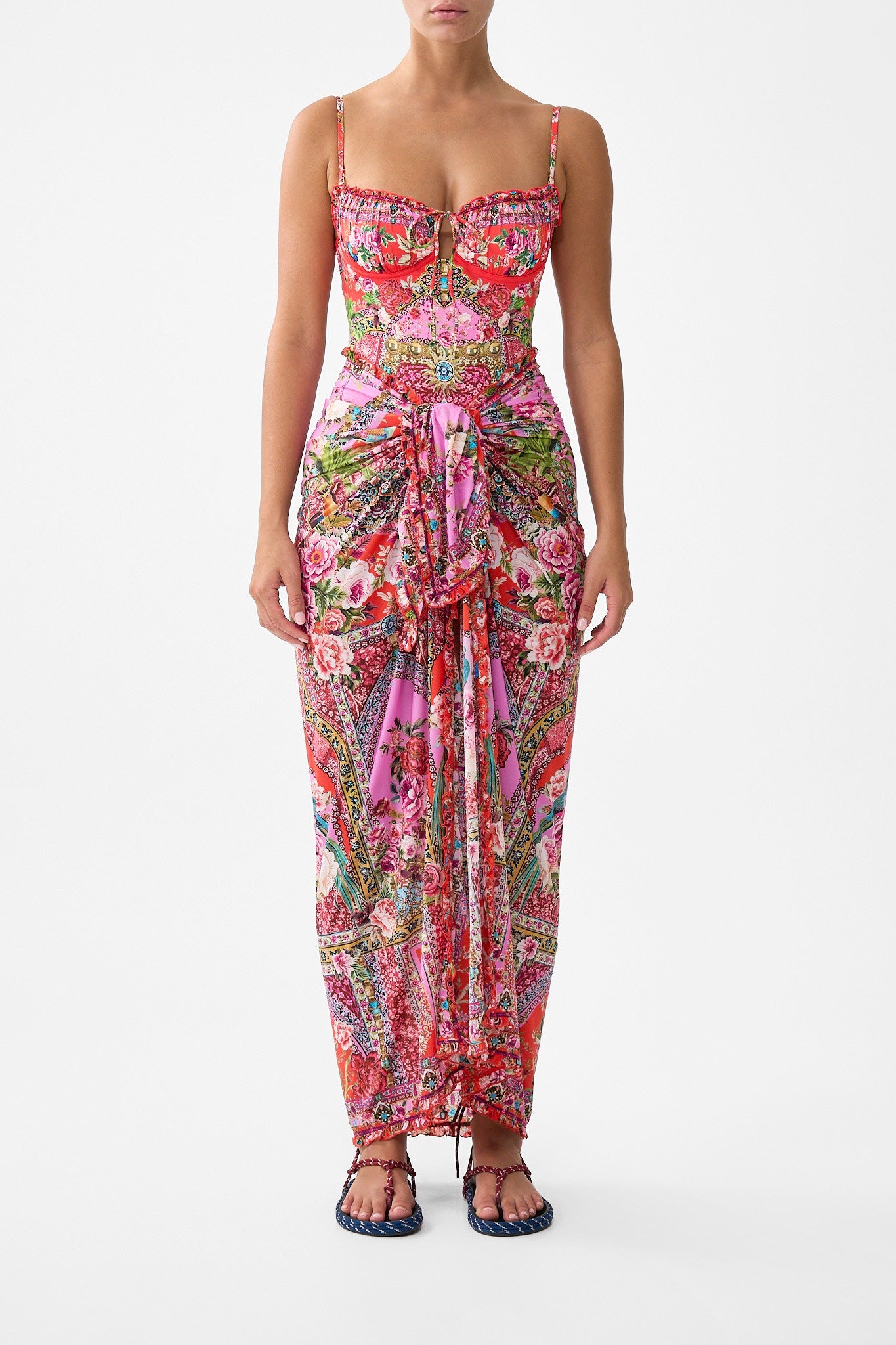The CAMILLA STRAPPY DRESS WITH TWIST FRONT THE BOSPHOROUS in our  print.