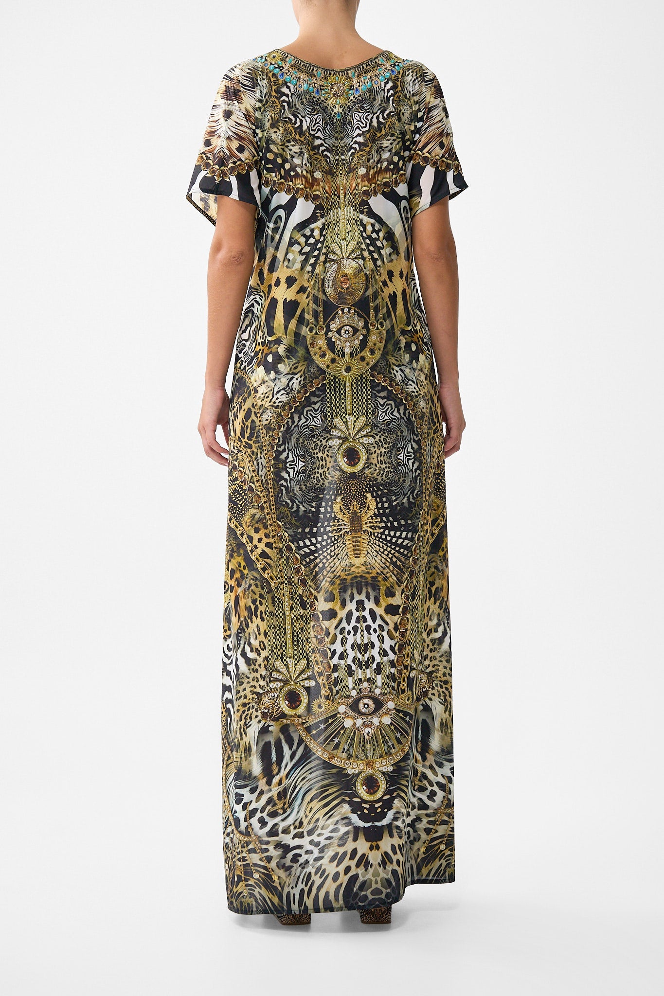 The CAMILLA BUTTON FRONT HALTER PLAYSUIT SEVILLIAN STYLE in our  print.