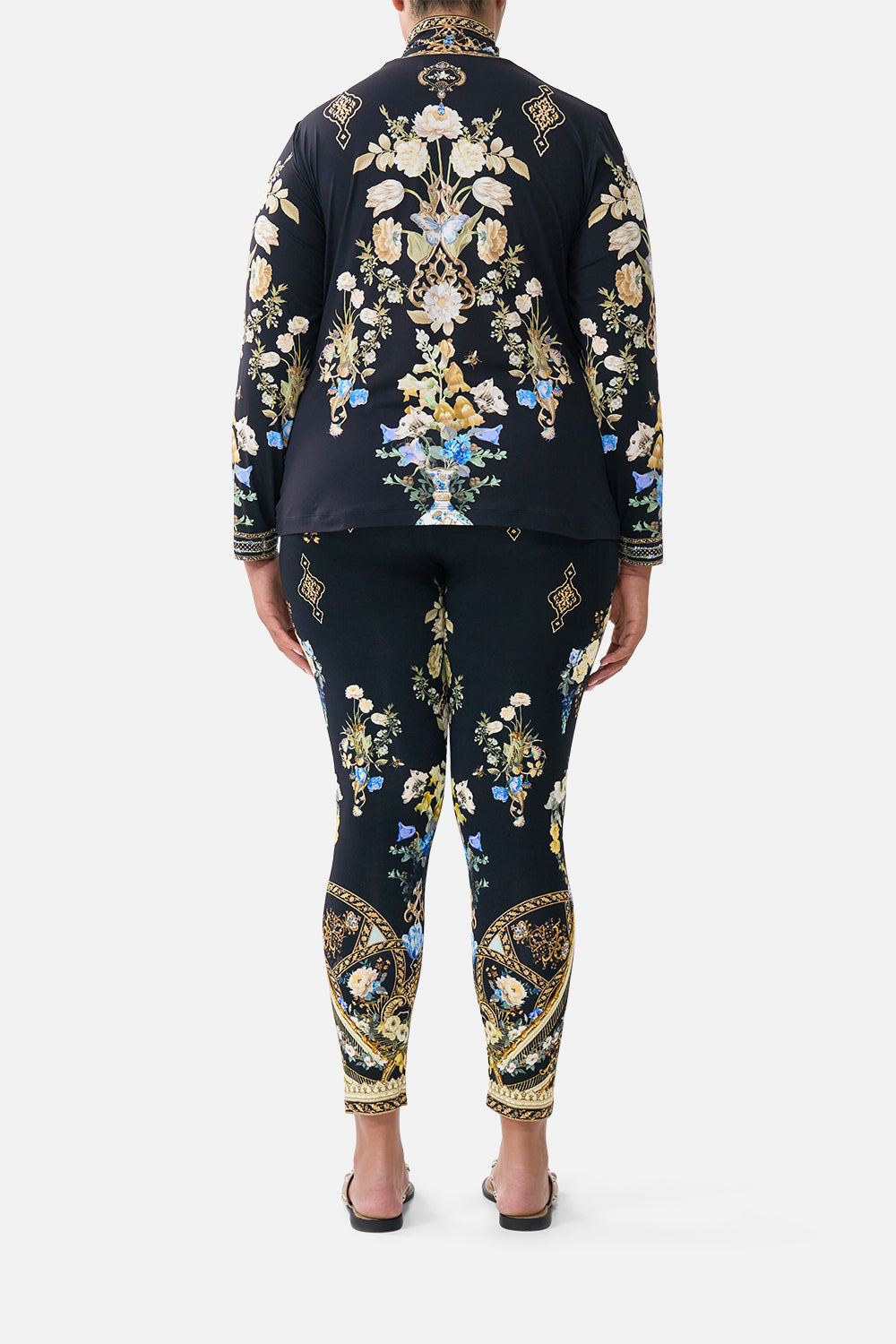 The CAMILLA LONG KAFTAN WITH WAIST DETAIL SULTANS AND QUEENS in our  print.