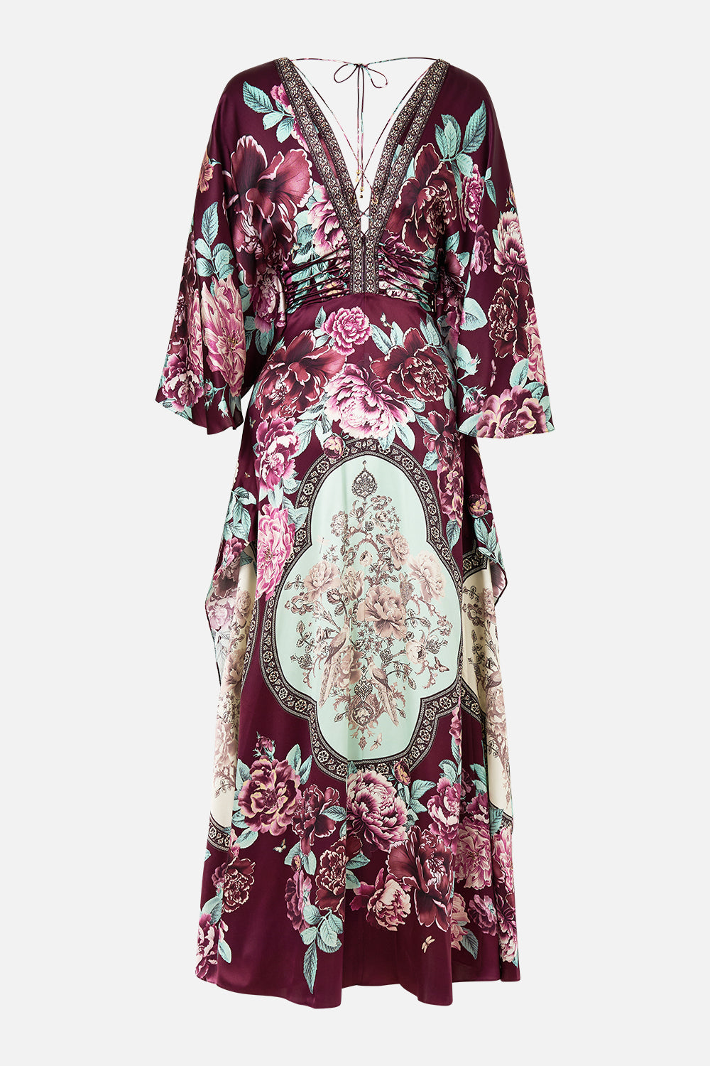 The CAMILLA WING COLLAR KAFTAN PAPERS AND CURIOUS CAPERS in our  print.