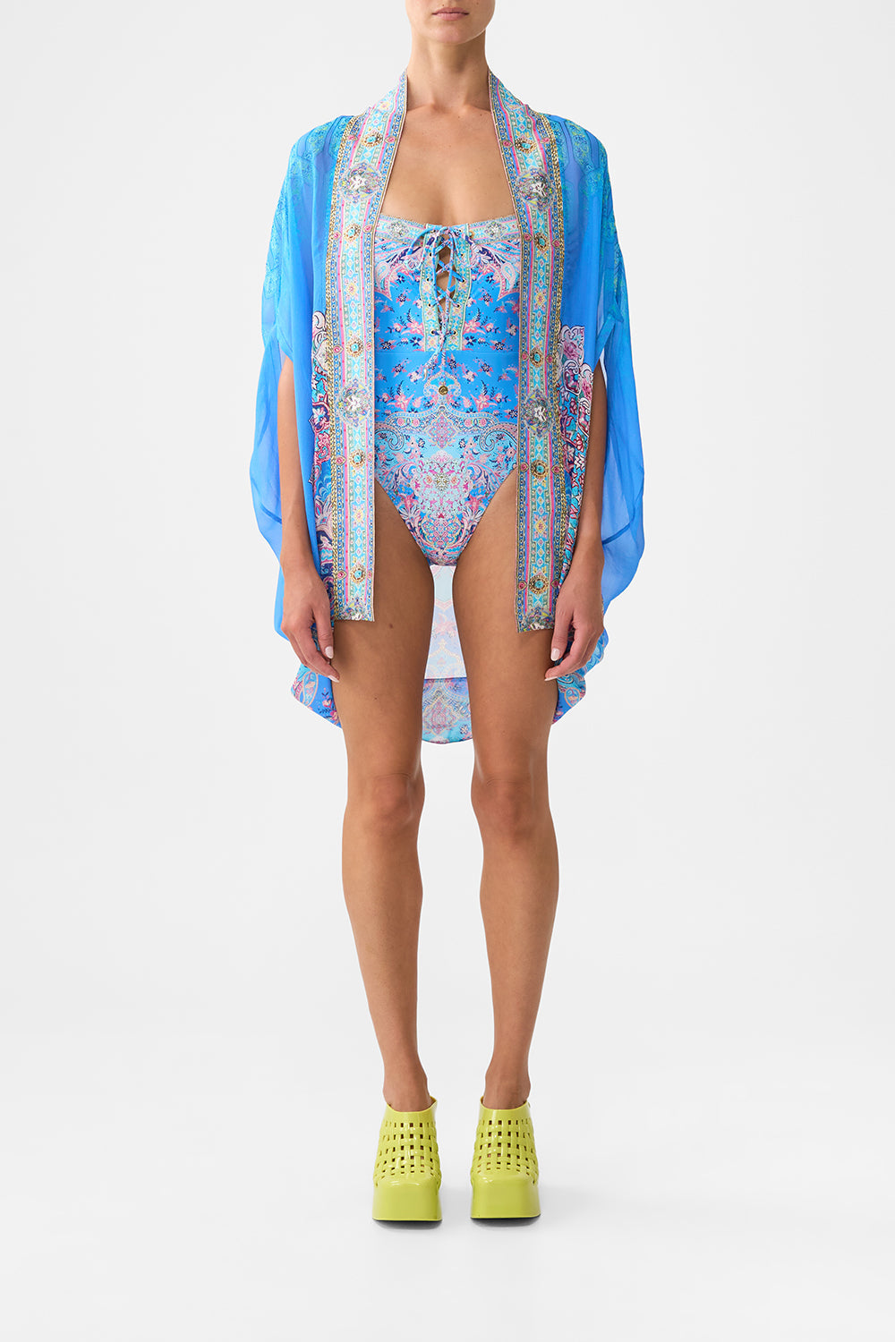 OPEN FRONT CARDI CAPE FOOTSTEPS IN FOLKLORE