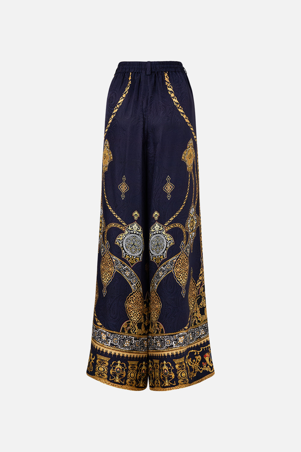 The CAMILLA wide leg waisted pant from our print the imperial gate, back product view