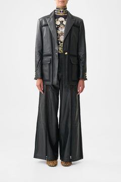 LEATHER WIDE LEG PANT OTTOMAN ELEGANCE