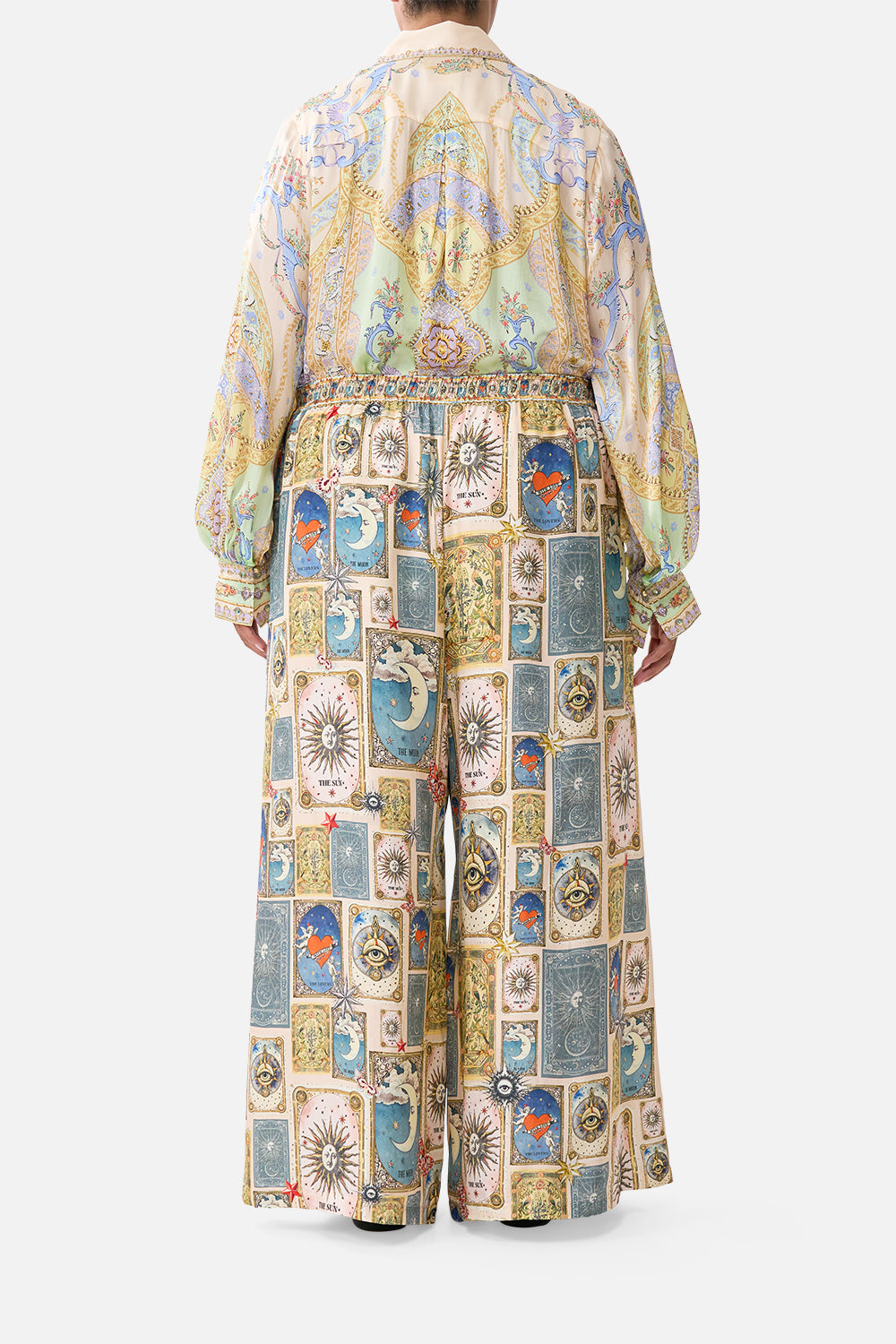 The CAMILLA PYJAMA SUIT JACKET TILED IN TIME in our  print.