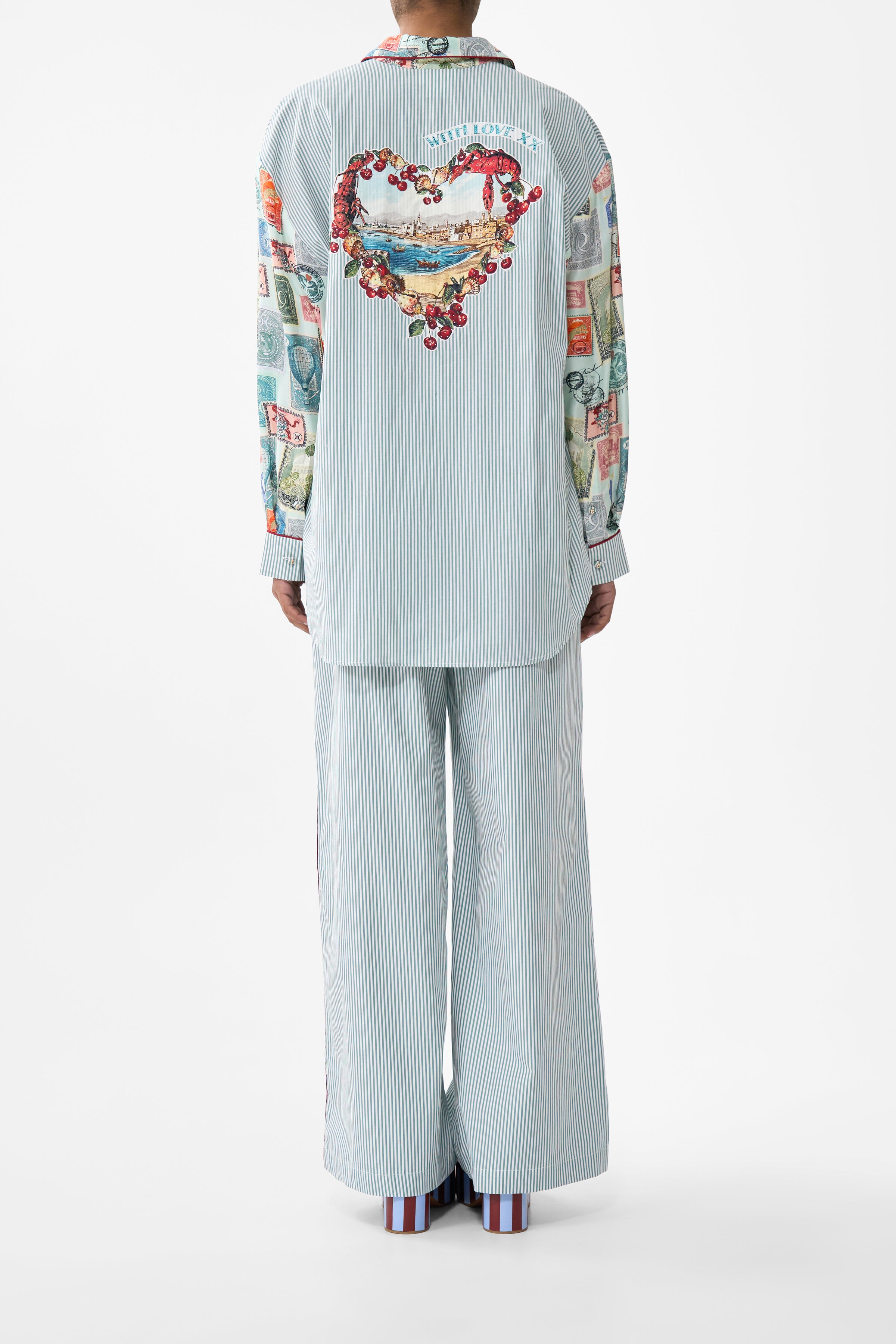 The CAMILLA DEEP COWL PLUNGE DRESS COSMIC ZOOLOGY in our  print.