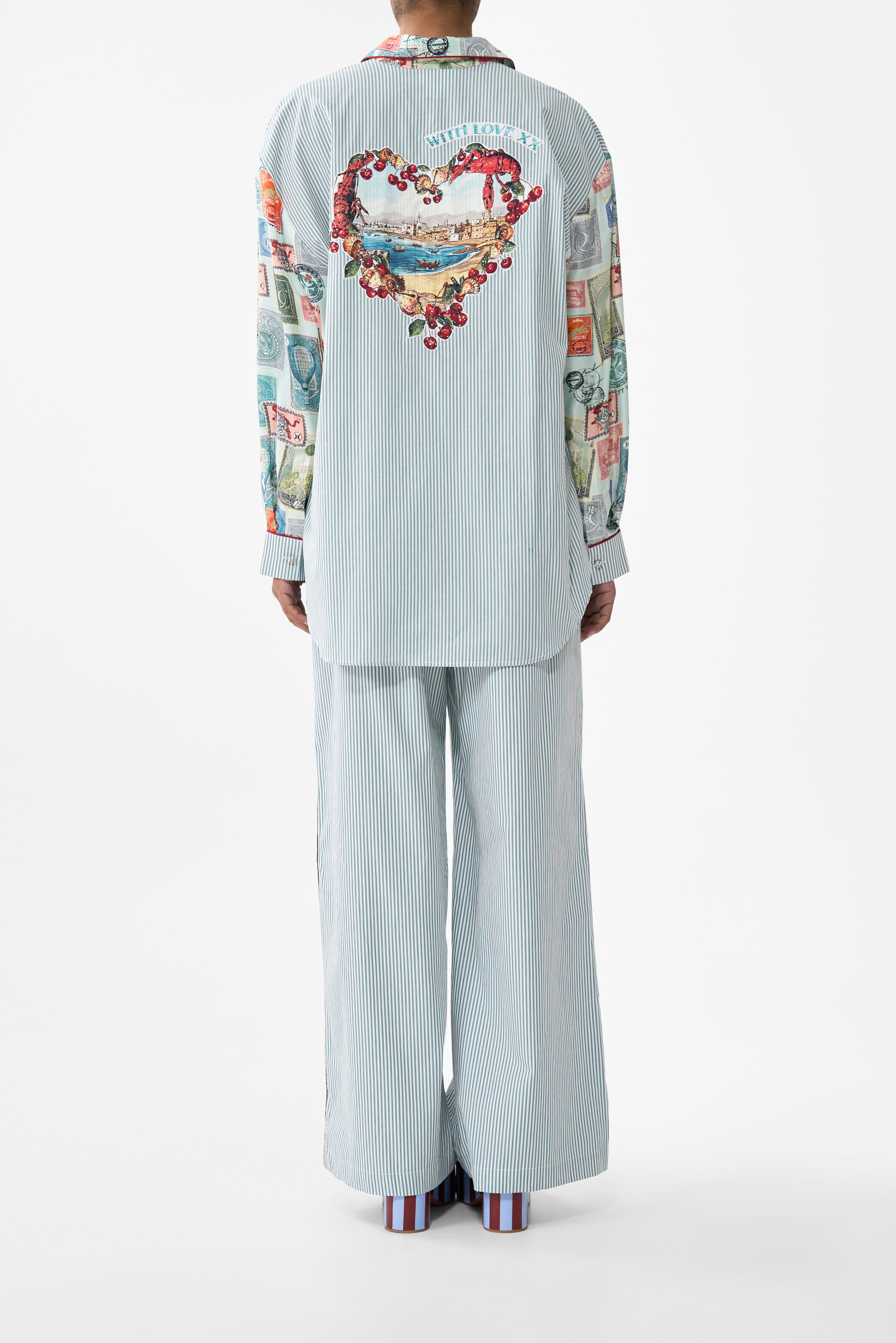 The CAMILLA DEEP COWL PLUNGE DRESS COSMIC ZOOLOGY in our  print.