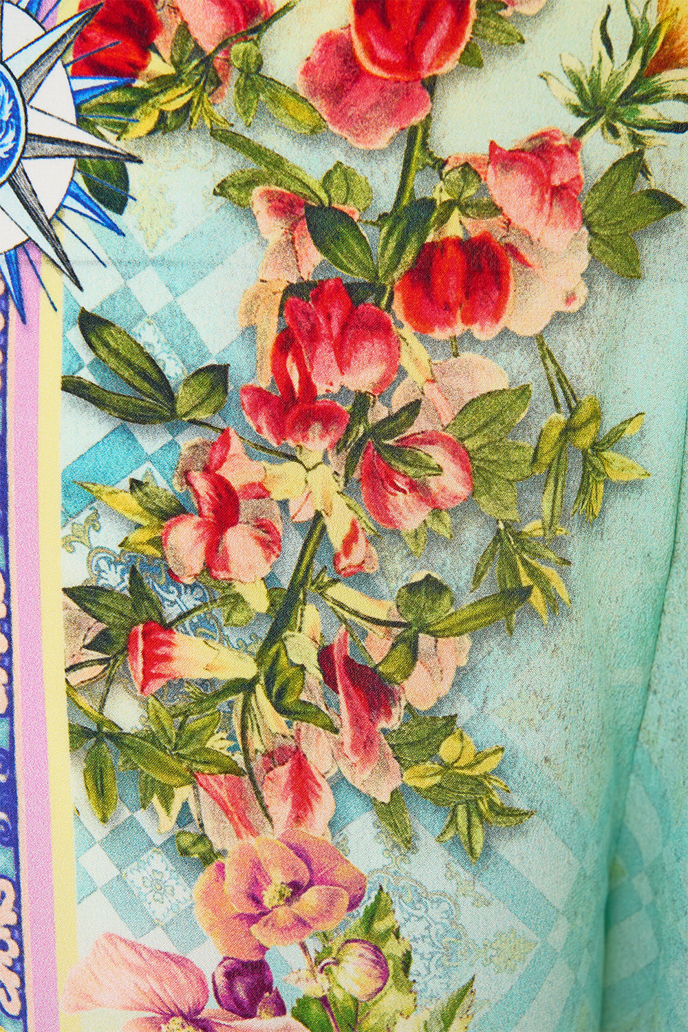 The CAMILLA Tie Waist Strapless Jumpsuit in our Just Coasting print.