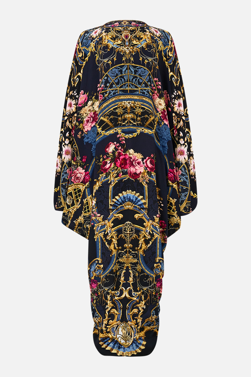 The CAMILLA T Shape Long Kaftan in our Ornate On A Plate print.