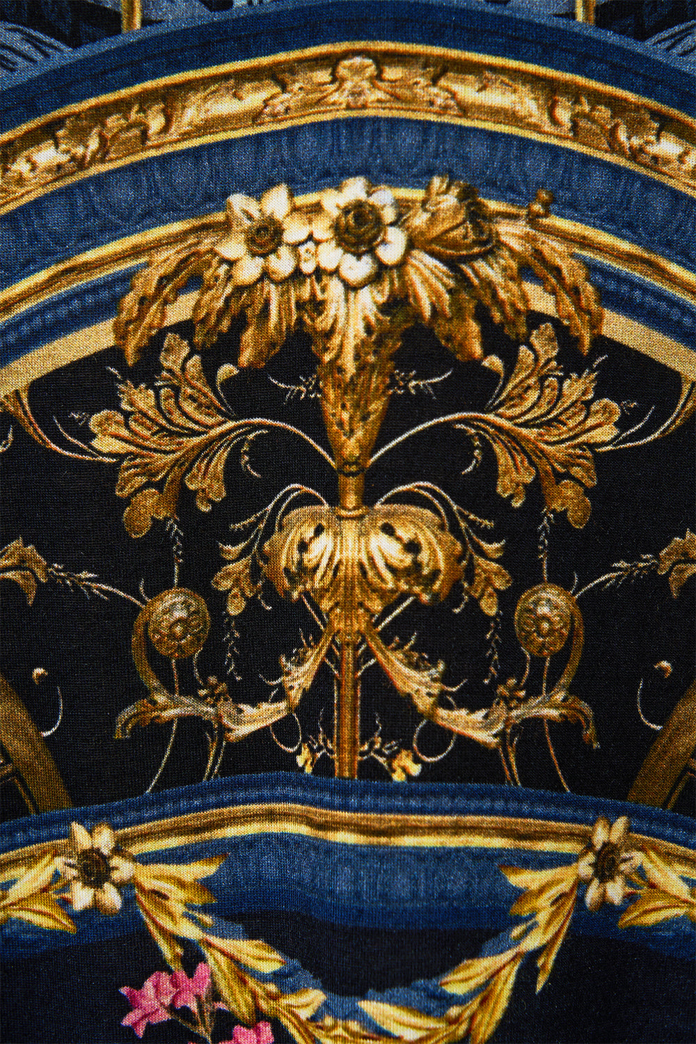 The CAMILLA Side Split Jersey Tee in our Ornate On A Plate print.