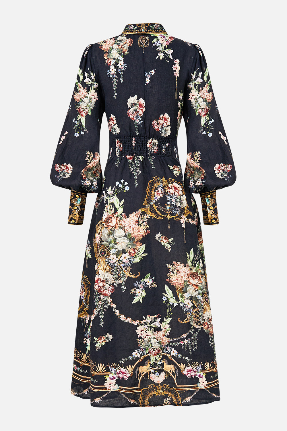 The CAMILLA Waist Tie Shirt Dress in our Noble Endeavours print.