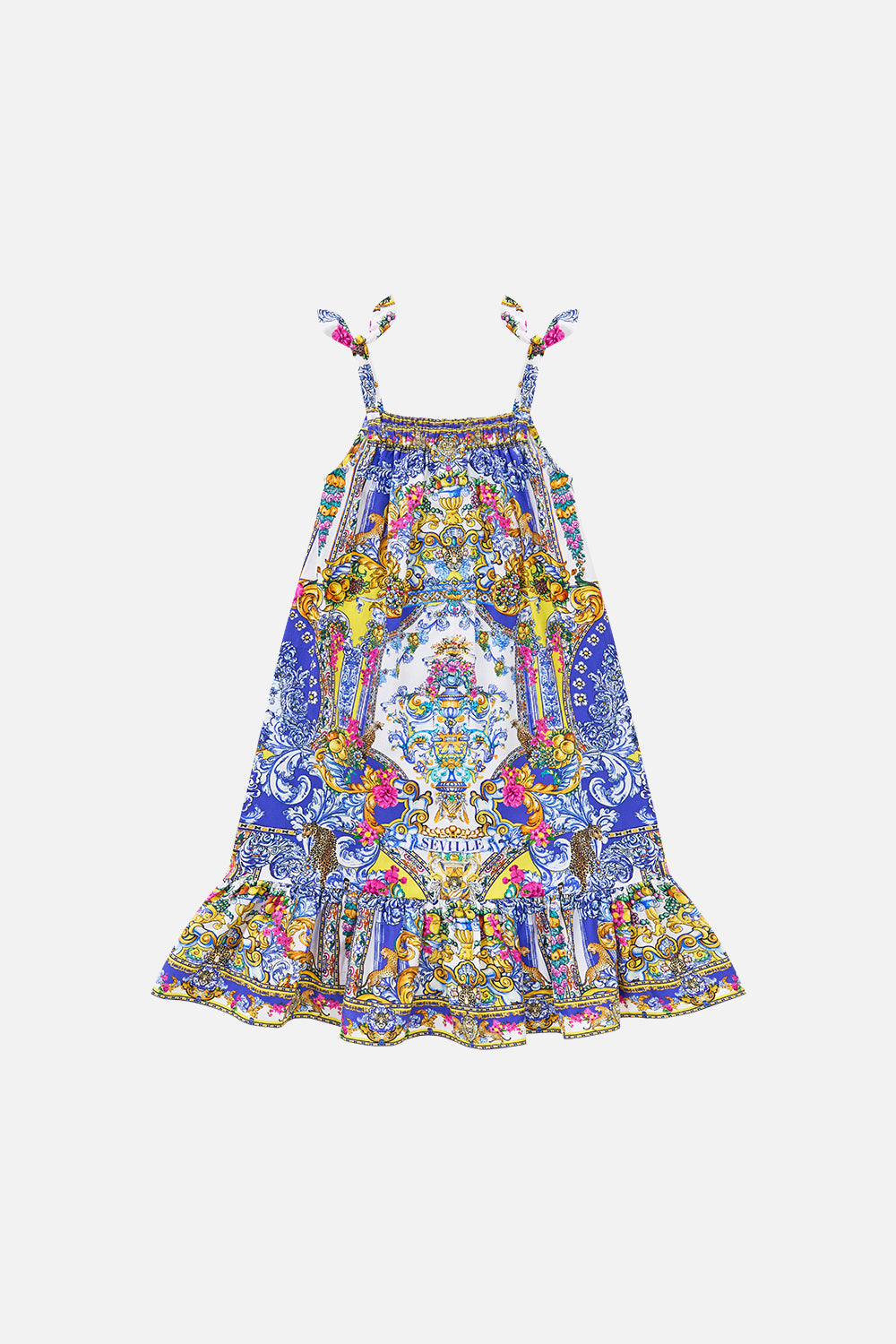 The CAMILLA SILK CHIFFON SHRUG DAUGHTERS OF DUENDE in our  print.