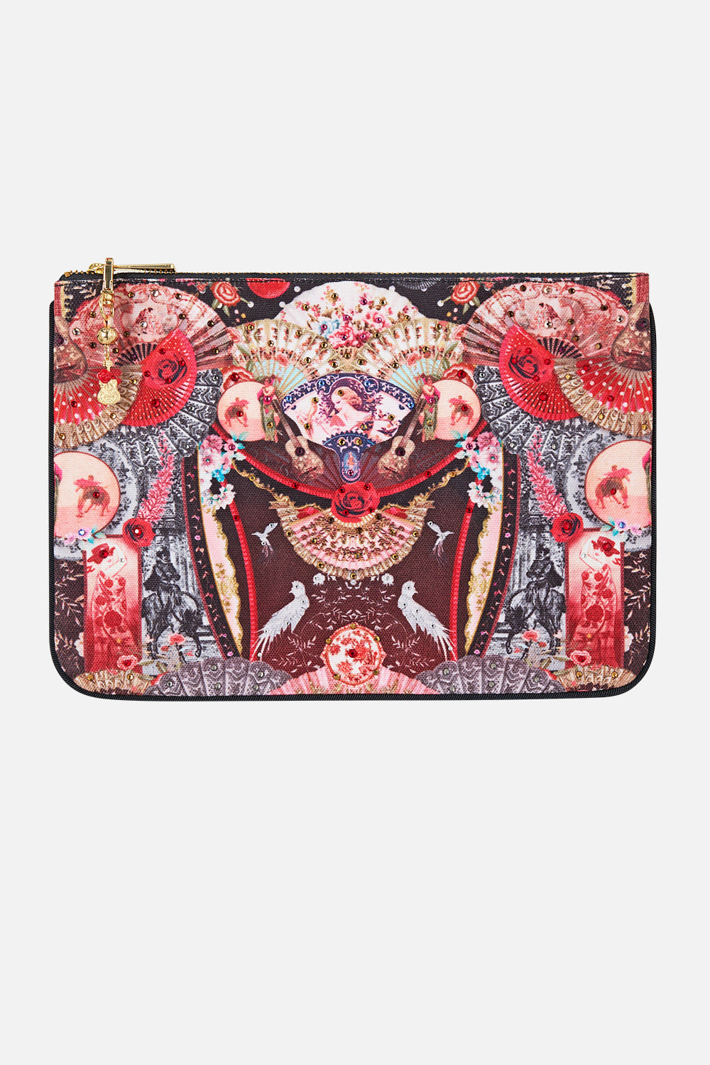 The CAMILLA DETACHABLE PUSSY BOW RAGLAN BLOUSE FLAMENCO FOLKLORE in our  print.