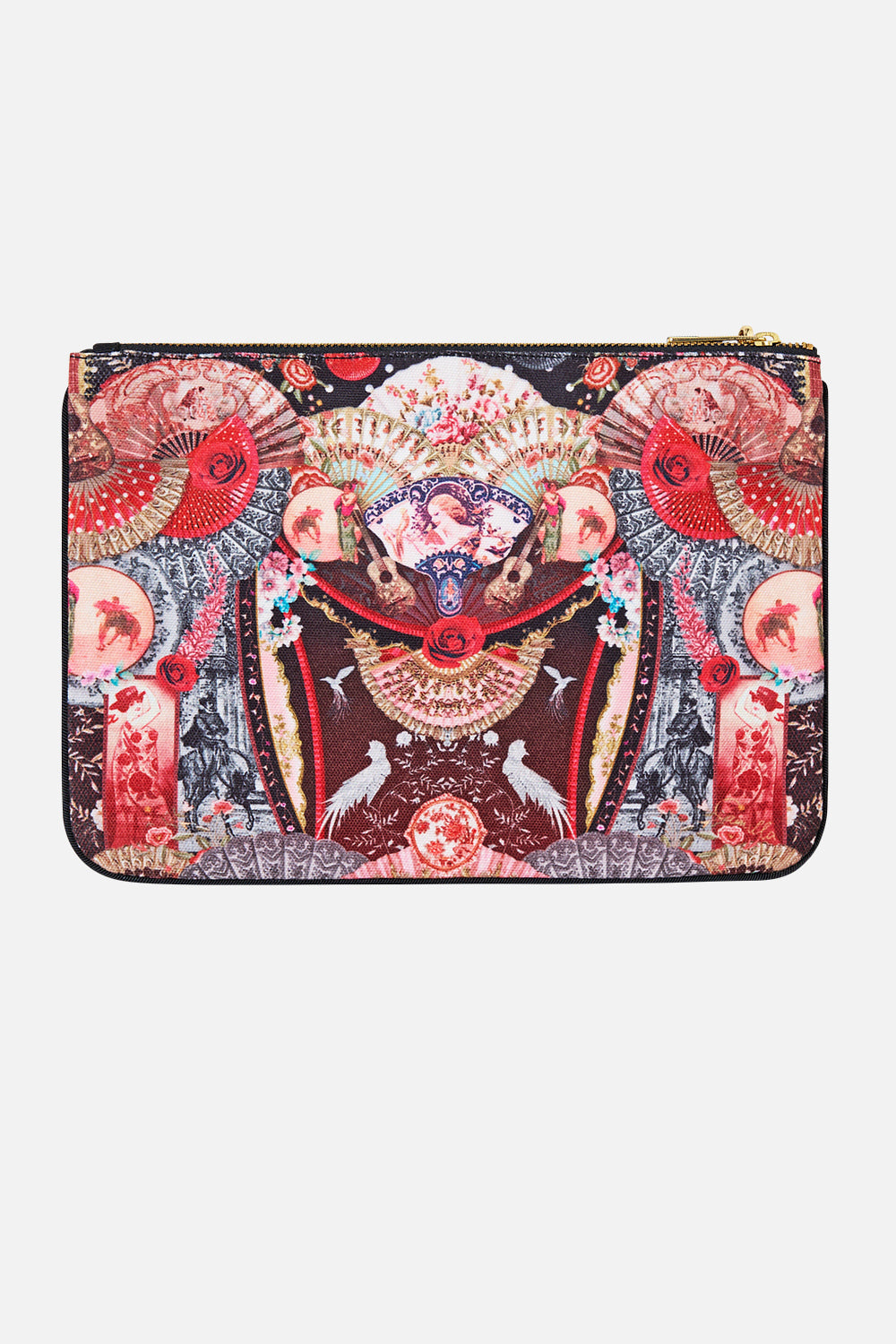 The CAMILLA DETACHABLE PUSSY BOW RAGLAN BLOUSE FLAMENCO FOLKLORE in our  print.