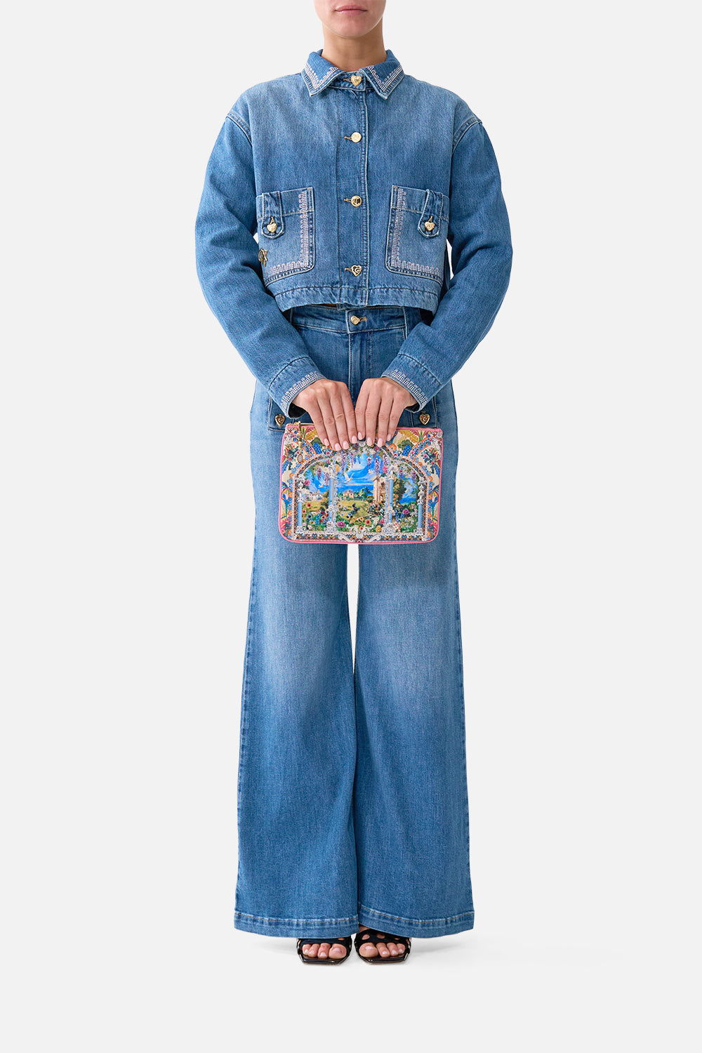 The CAMILLA UTILITY TRACK PANT ARANJUEZ ANIMALIA in our  print.