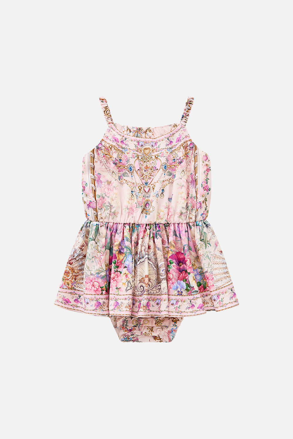 The CAMILLA EMBROIDERED SHORT SLEEVE CAMP COLLARED SHIRT DAUGHTERS OF DUENDE in our  print.